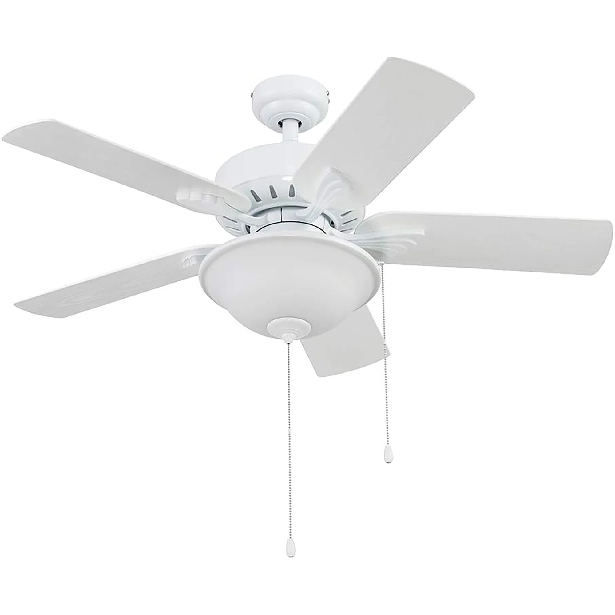 Portage Bay Viretta 42" Ceiling Fan with Light, Quiet Motor & Pull Chain, White