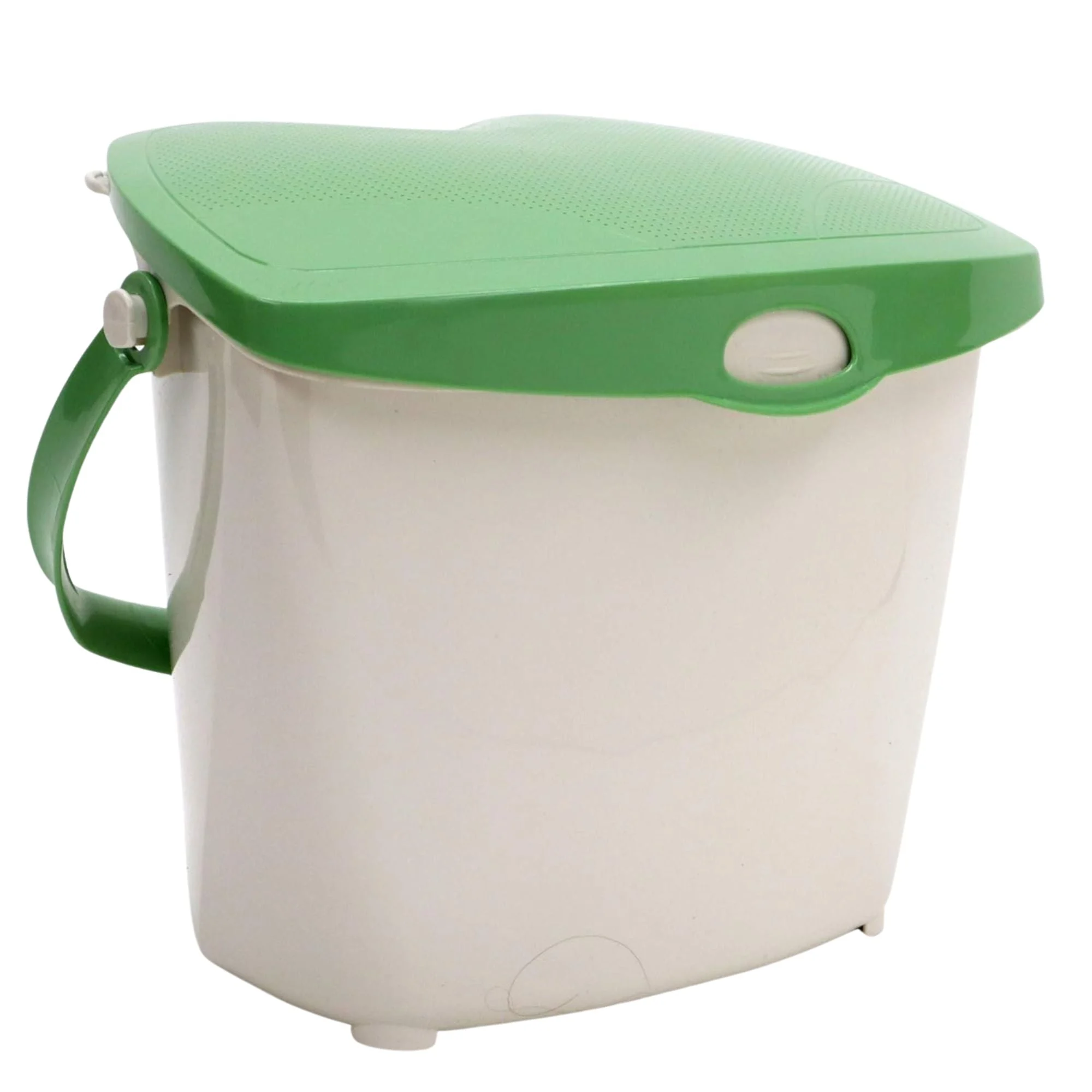 Redmon 1.9 Gal Kitchen Compost Bin for Food Scraps Odor Control Lid, Beige/Green