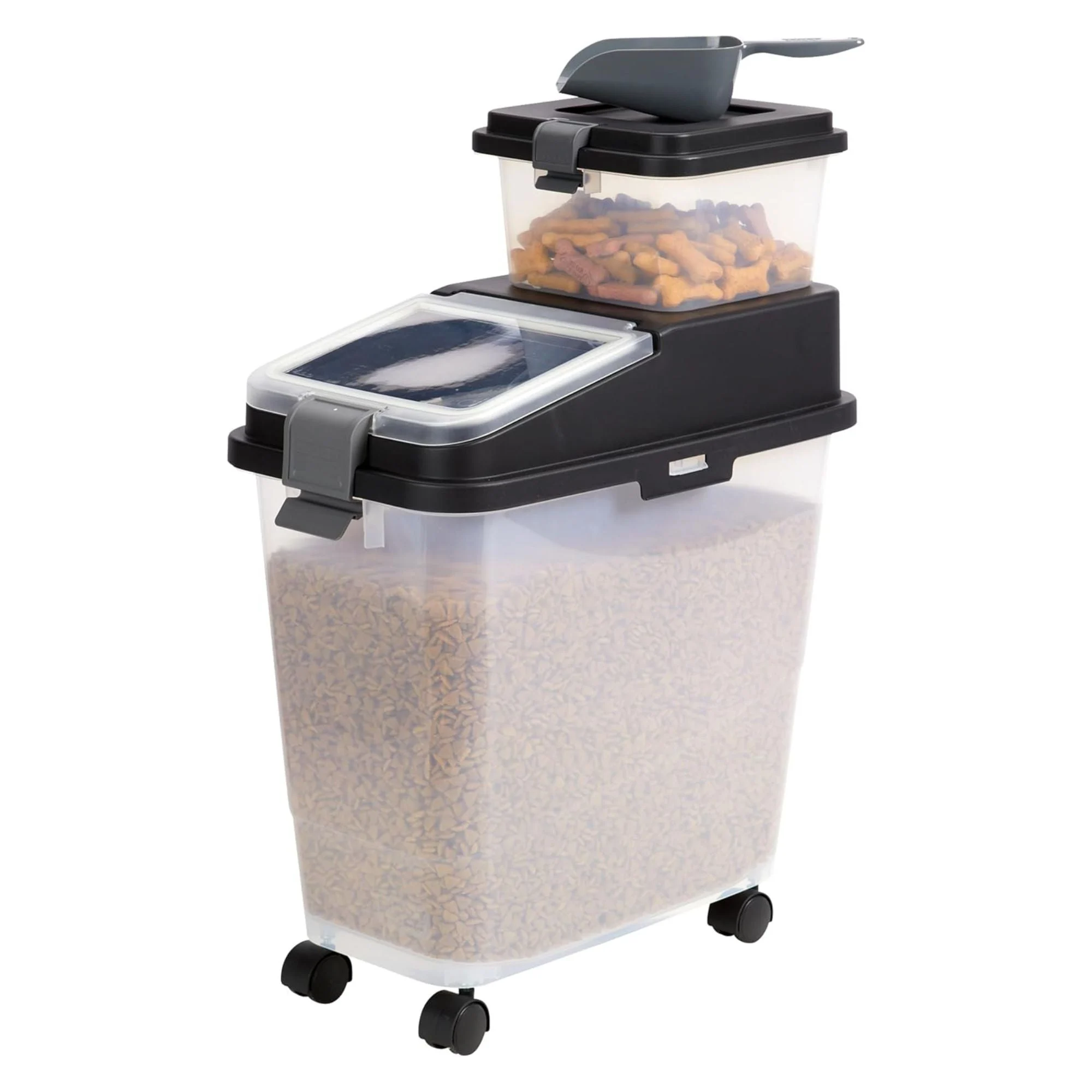 Mighty Tuff 3-Piece Wheeled Pet Food Storage with Lid and 5 Lbs Treat Container