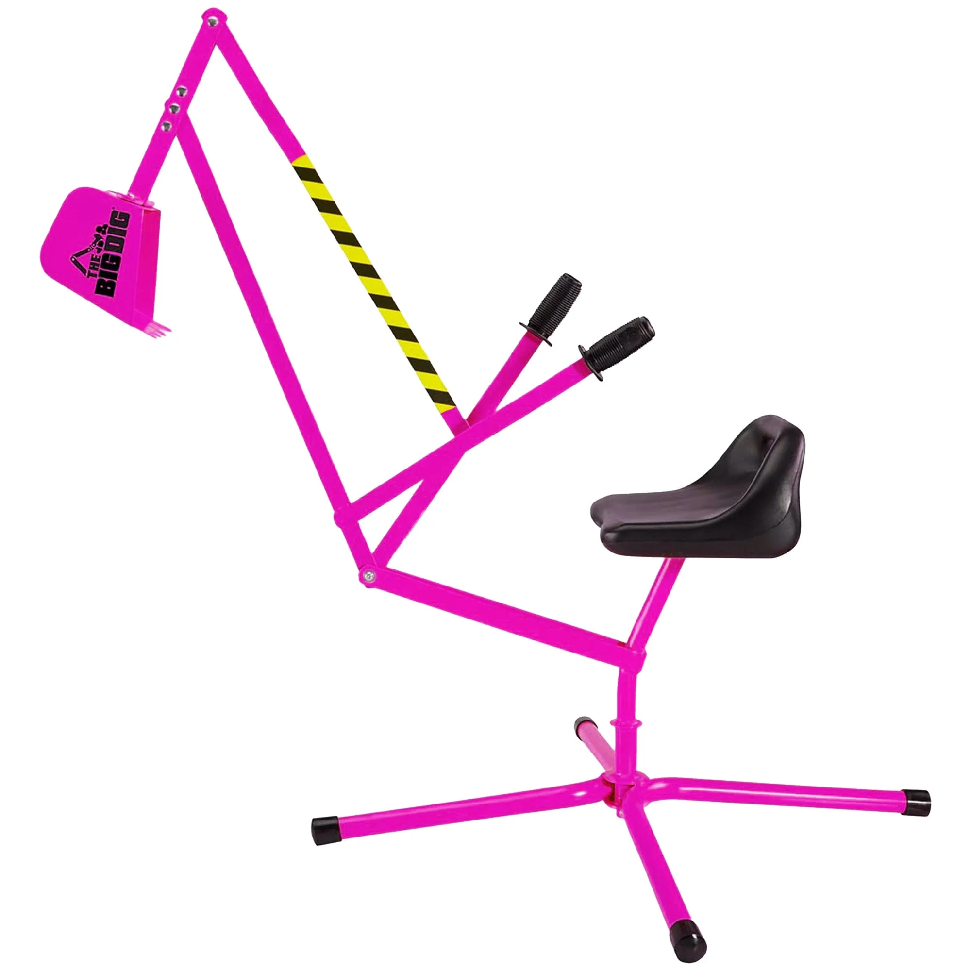 The Big Dig Ride-On Excavator Sandbox Digger, Metal Toy, 360-Degree Seat, Pink