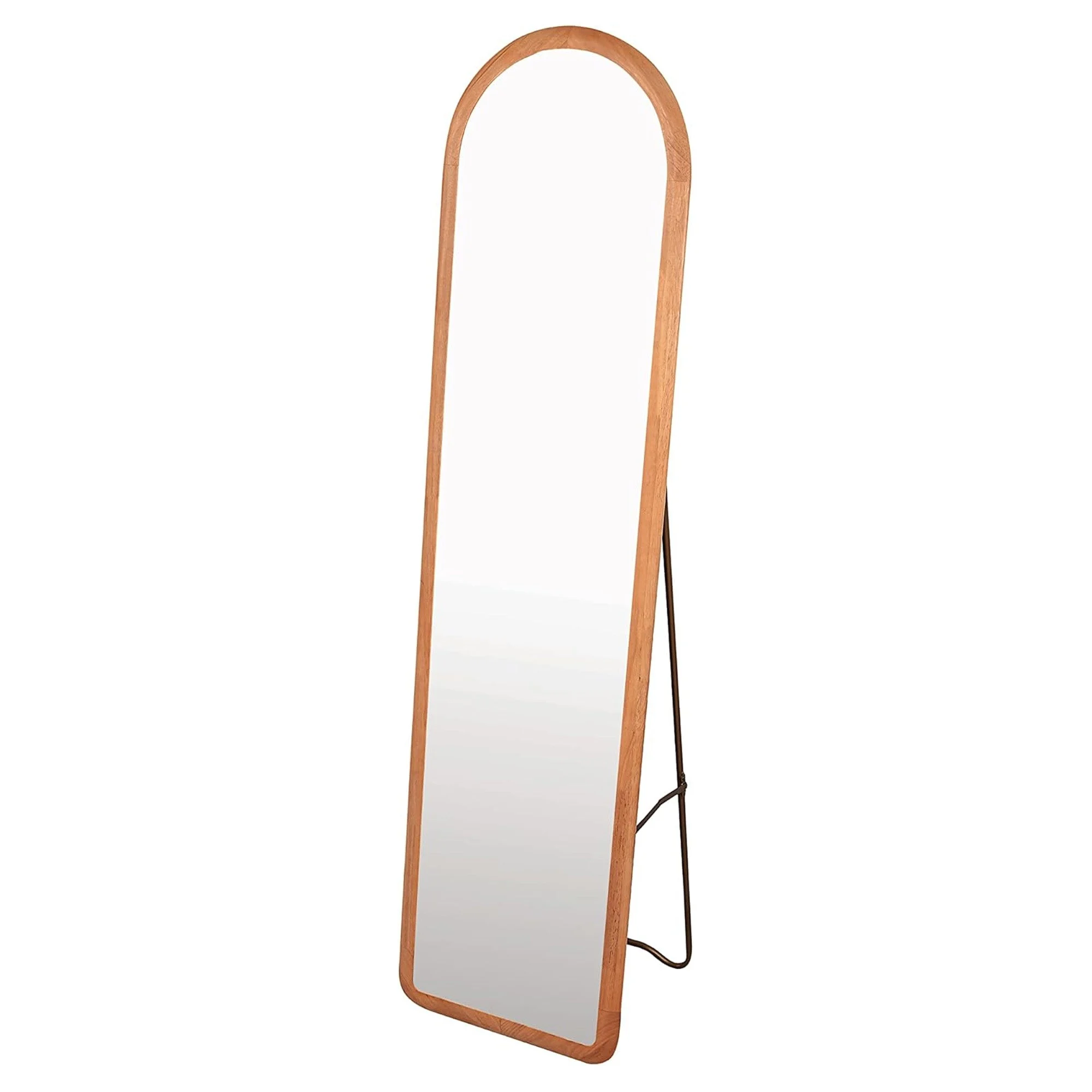 COZAYH Arched Full Length Mirror with Stand, Solid Wood Frame, 59.5 x 16 Inch