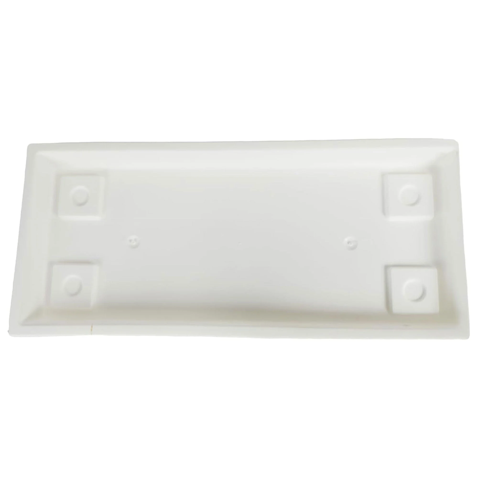 The HC Companies Venetian Rectangular Plant Tray, Plastic Drip Saucer, White