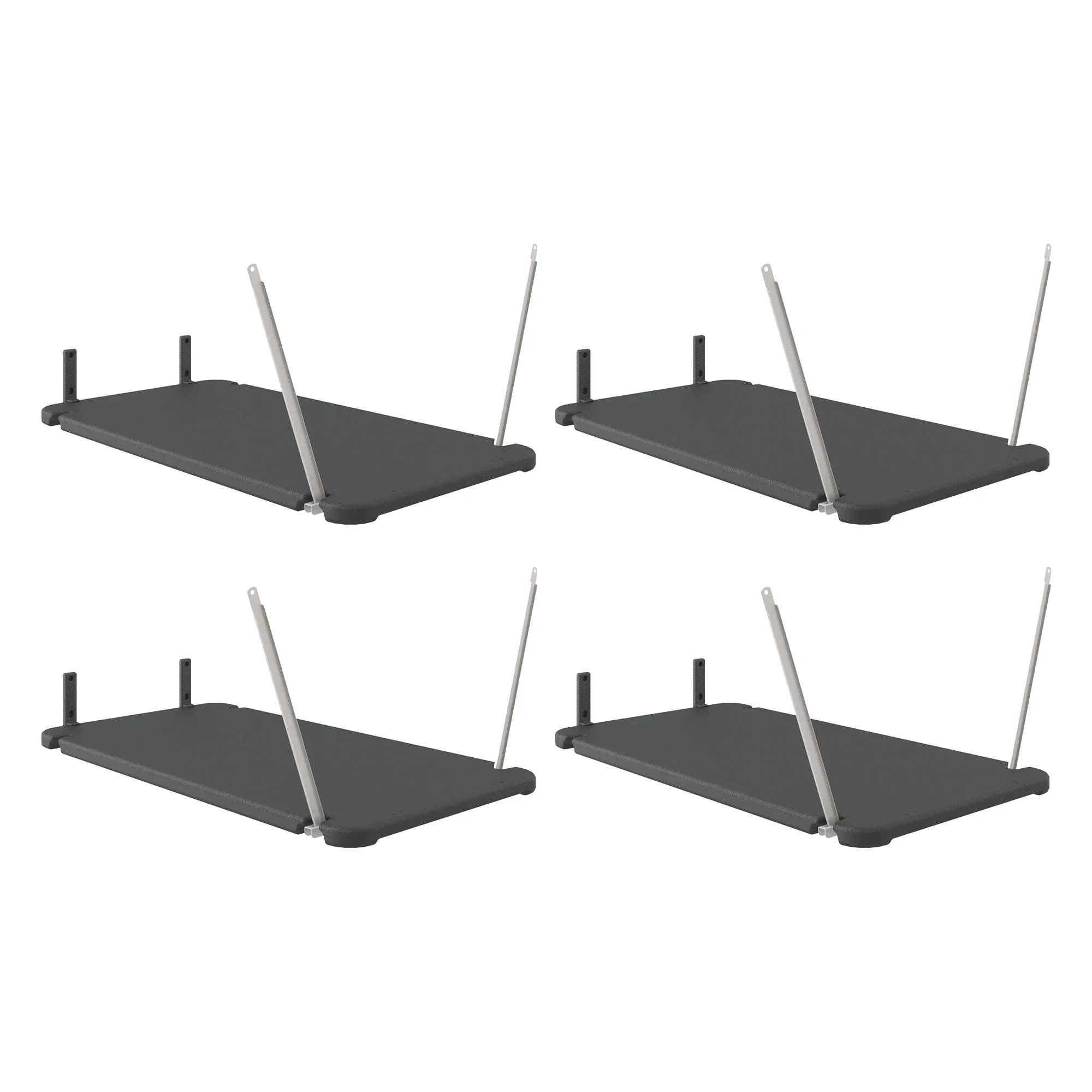 Suncast 4 Pack Vertical Shed Shelf Space Saving Hanging Outdoor Storage, Black