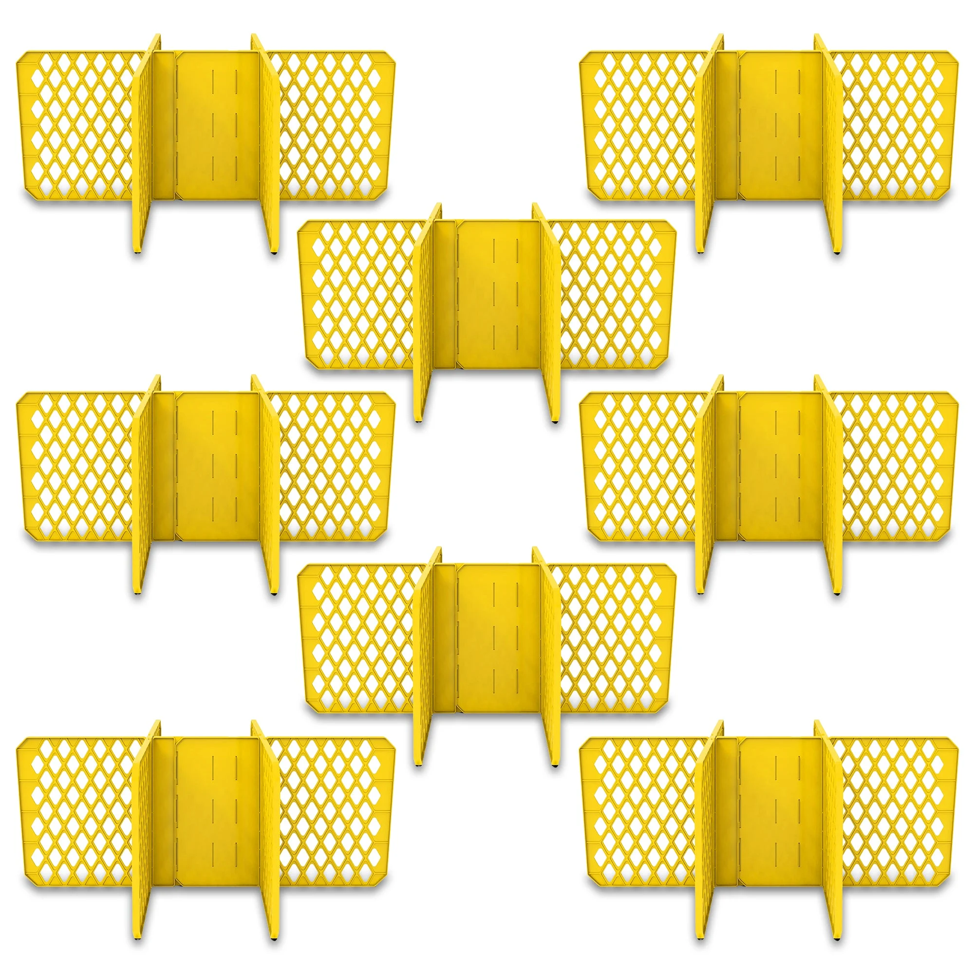 ORGANIZE-IT! 6 Slot Tote Dividers for 27 Gal Storage Containers, Yellow, 8 Pack