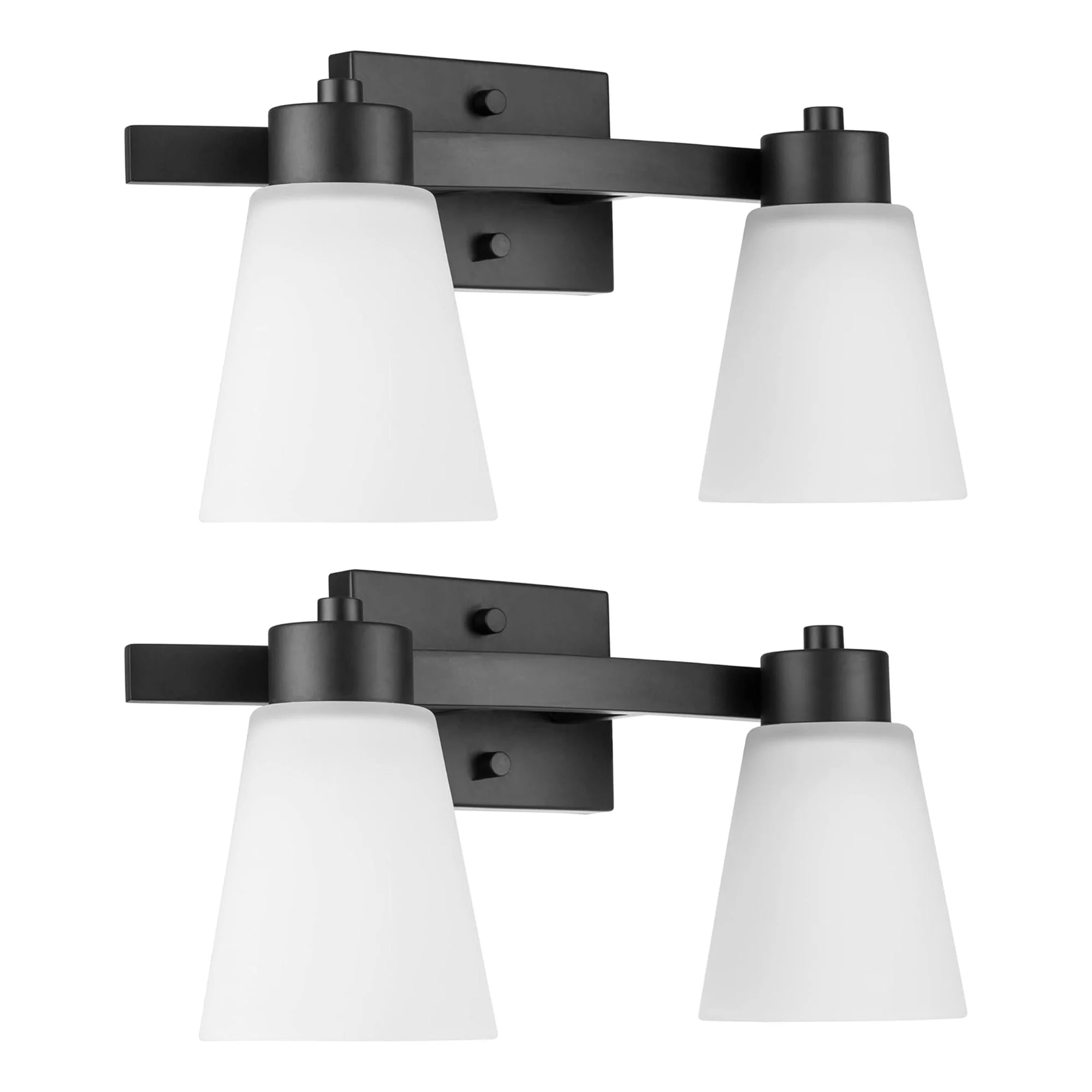 Prominence Home 2 Pack 3 Light Modern Bathroom Vanity Light with Frosted Glass
