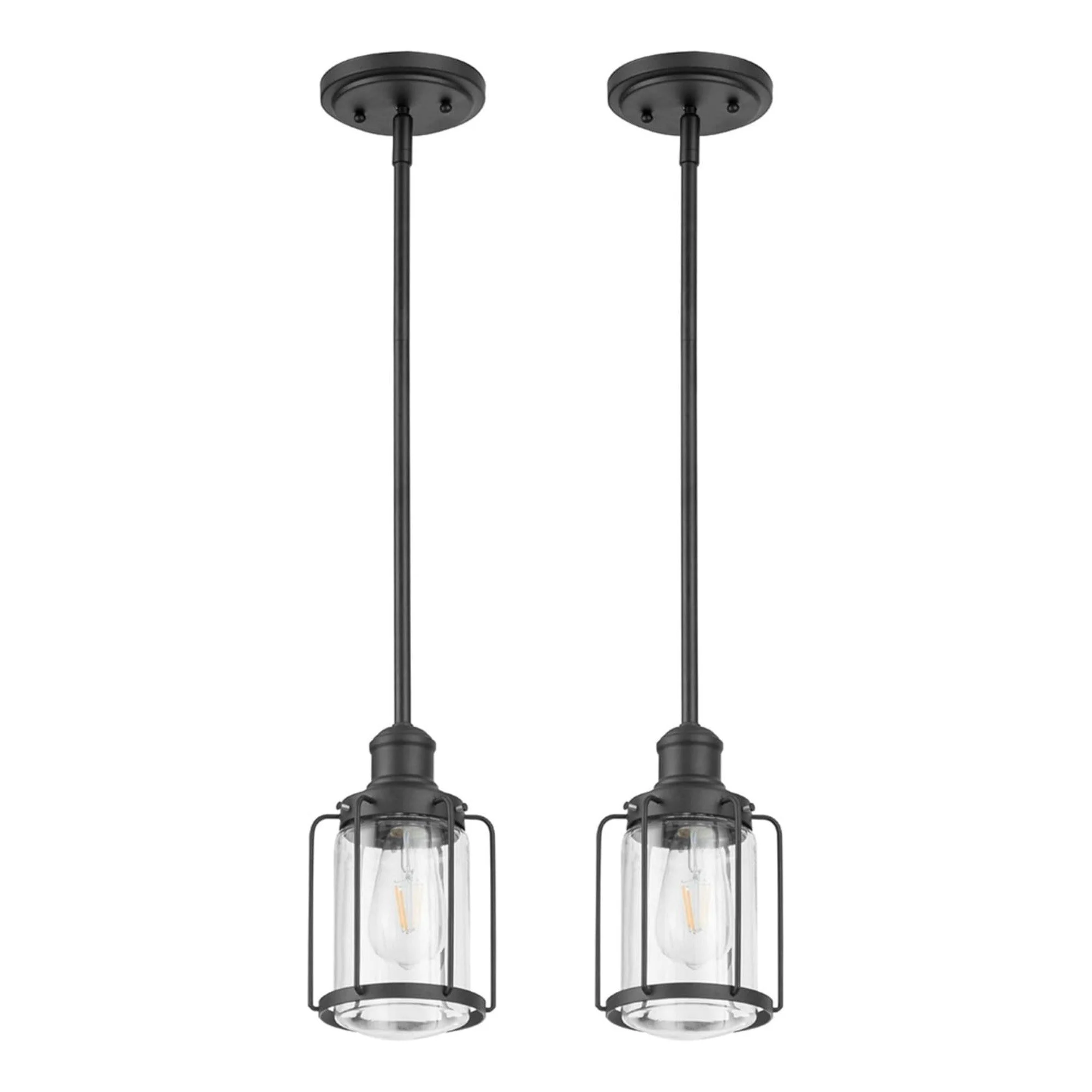 Prominence Home 2 Pack Lincoln Woods Kitchen Island Linear Pendant Bar Light