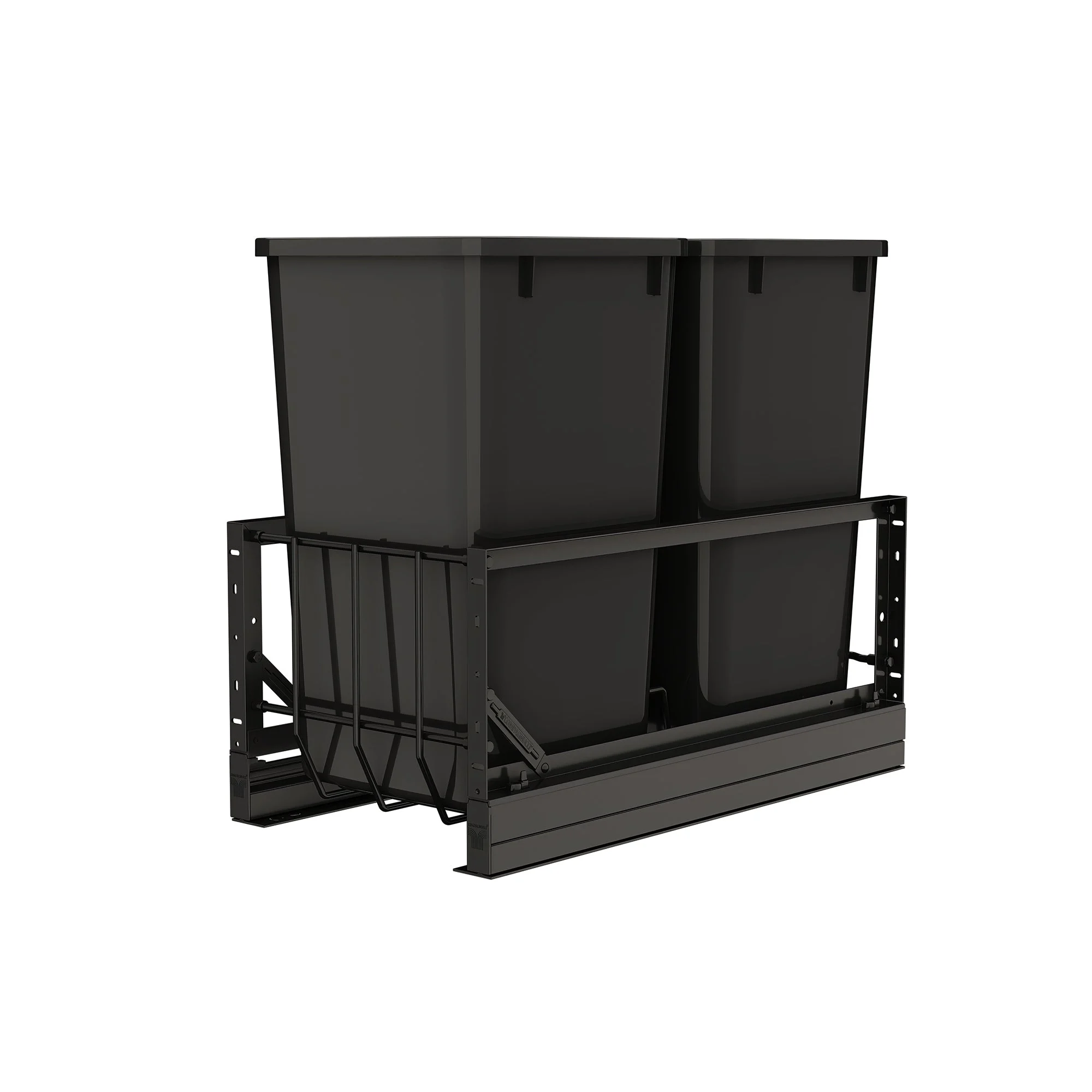 Rev-A-Shelf Double Pullout 27 qt. Kitchen Trash Can, Soft-Close, 5349-1527DM-218