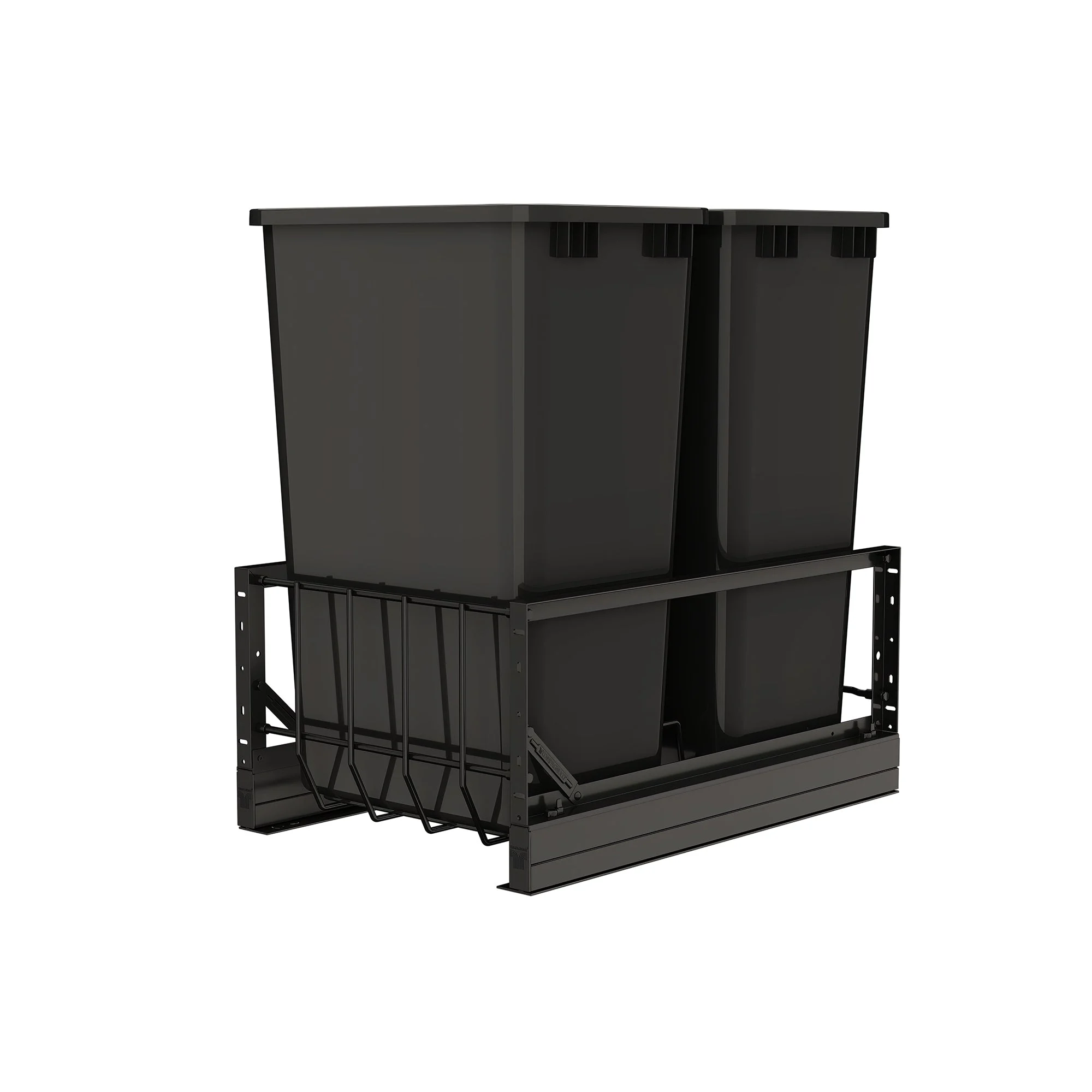 Rev-A-Shelf Double Pullout 50 qt. Kitchen Trash Can, Soft-Close, 5349-2150DM-218