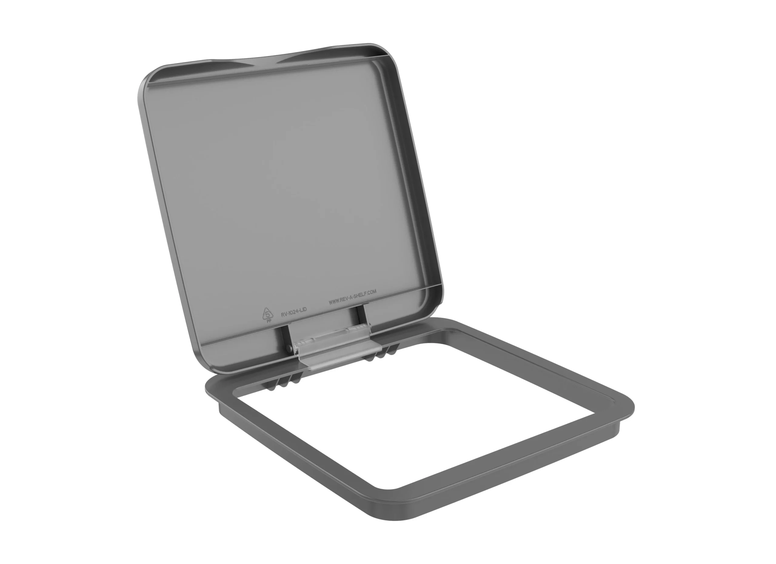 Rev-A-Shelf 27 qt. Trash Can Replacement Lid, Silver, RV-1024-LID-17-1-40