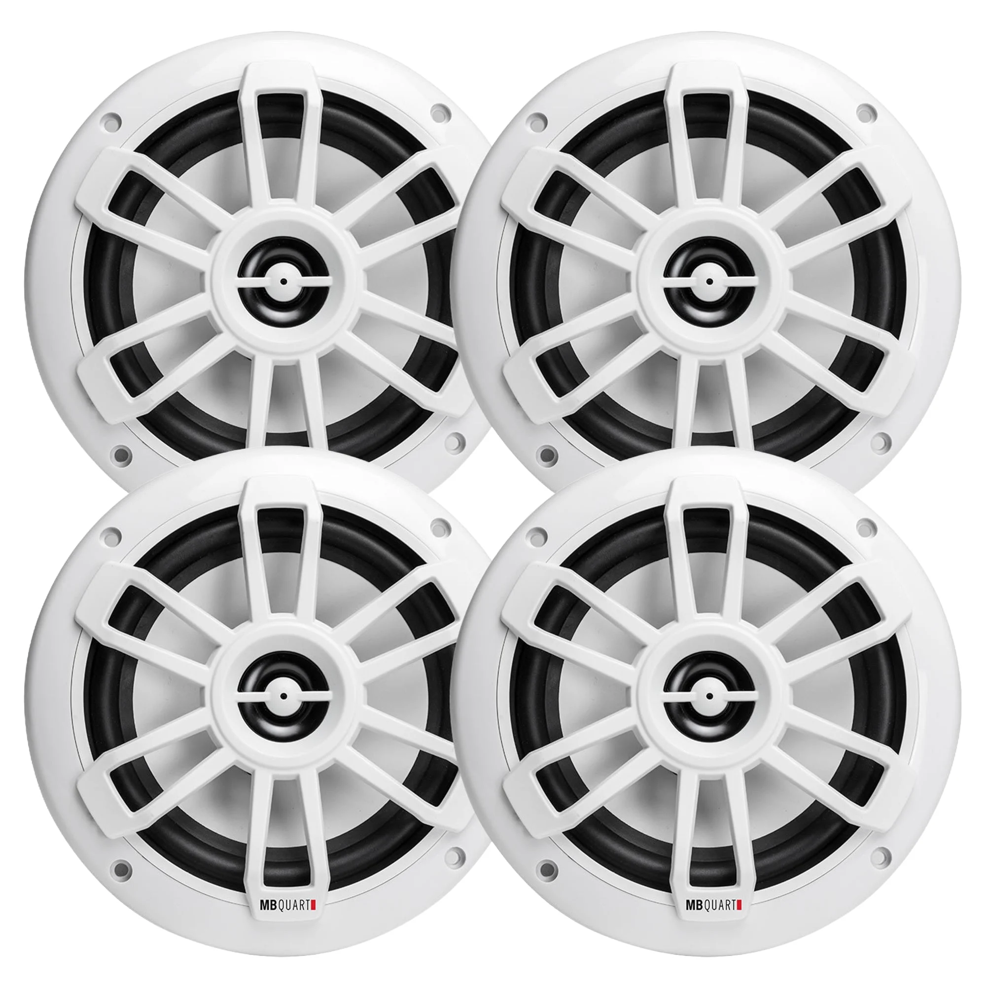 MB Quart NF1-116 Nautic Series Marine Coaxial Speakers, 6.5", White, 4 Pack