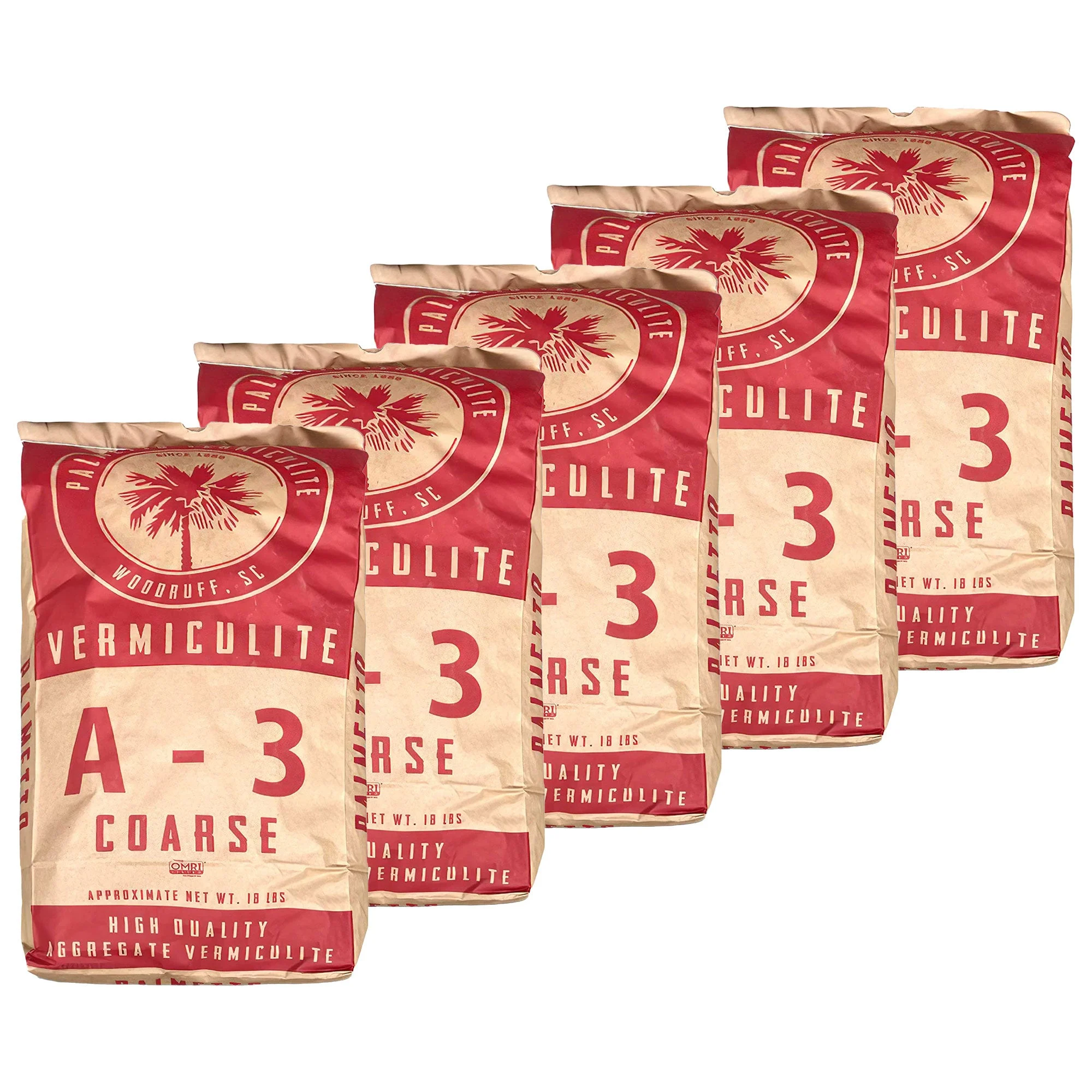 Palmetto 5 Pack 4 Cubic Foot Organic Grade 3 Coarse Vermiculite Planting Soil Additive