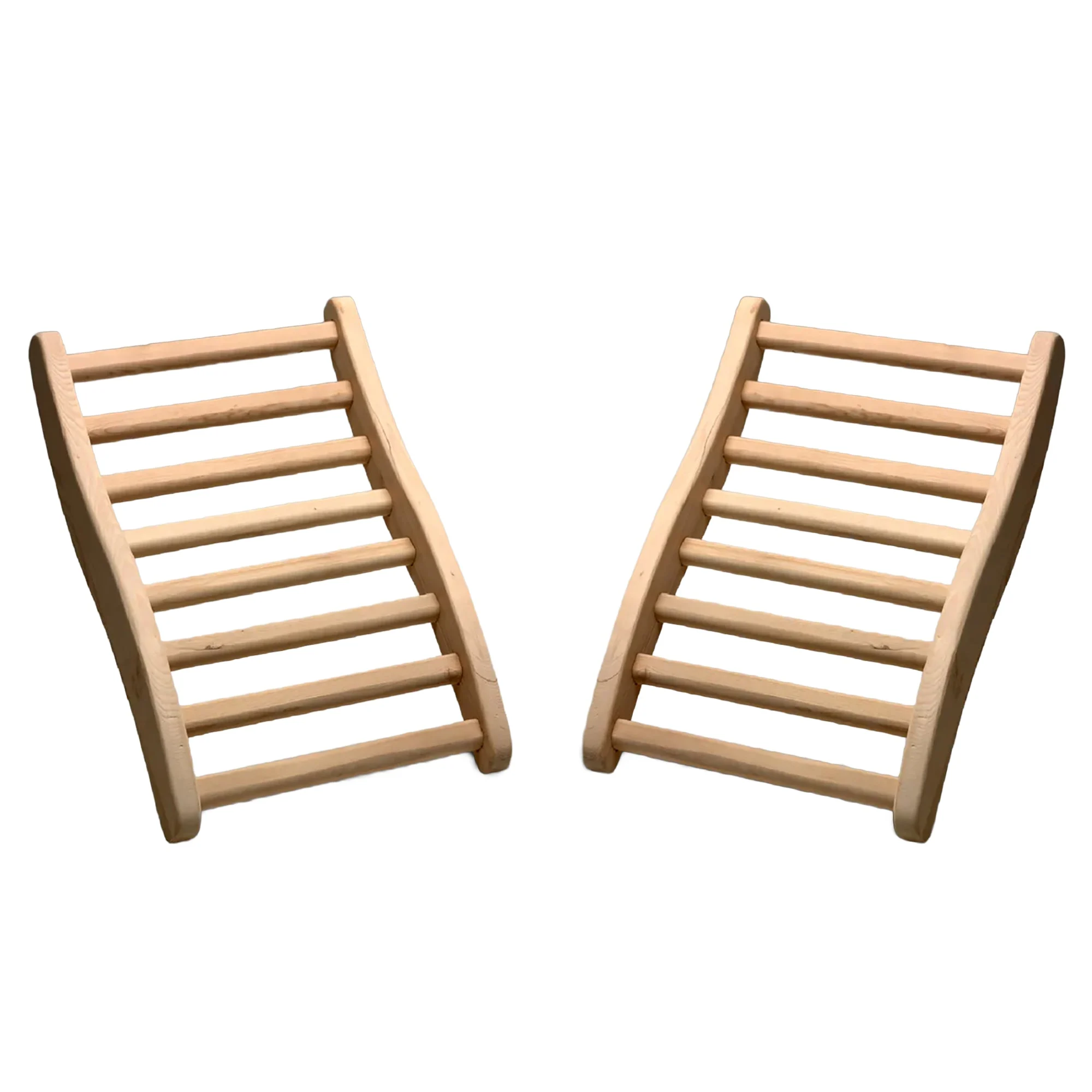 Dynamic Saunas Canadian Hemlock Ergonomic Wooden S-Shaped Sauna Backrest, 2 Pack