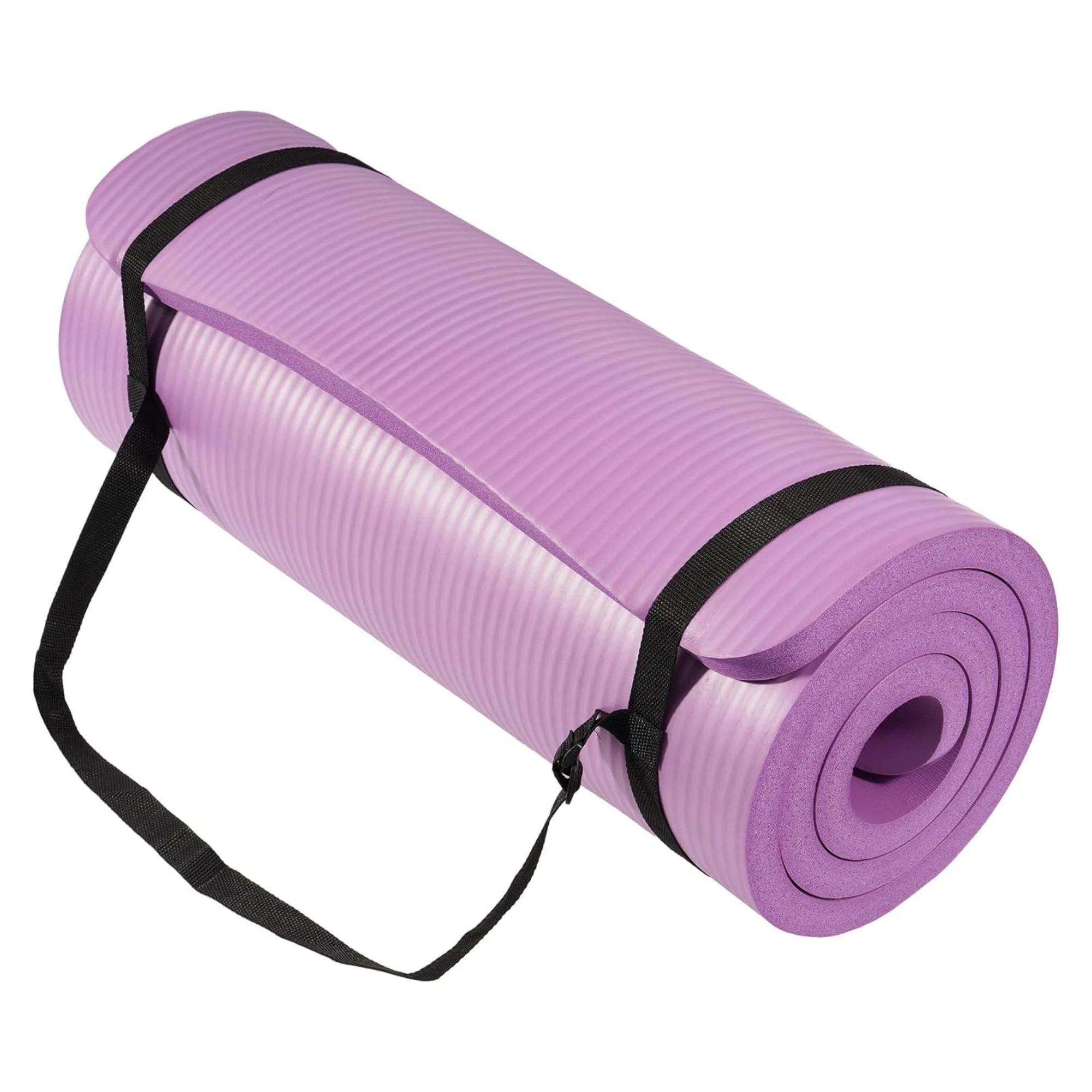 BalanceFrom Yoga Mat, 1" Extra Thick Exercise Pilates Workout Mat, Taro Purple