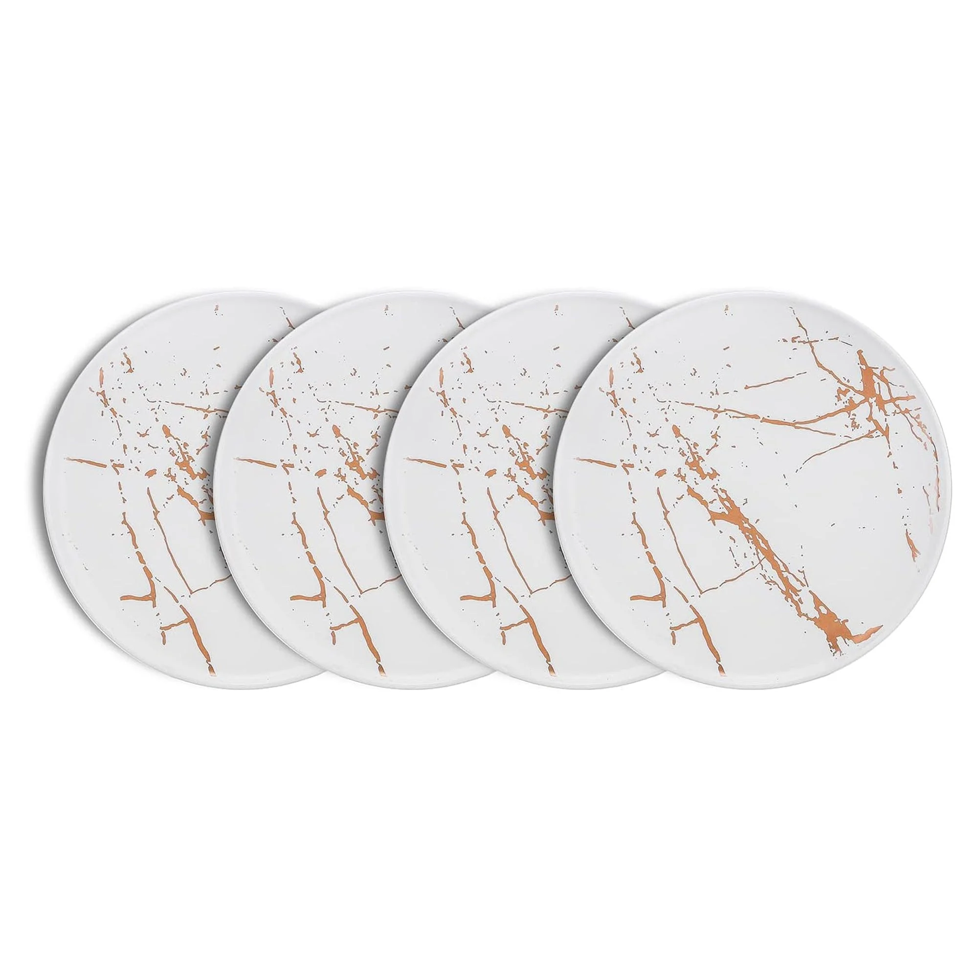 Stone Lain Zora Porcelain 4 Piece Dinner Plate Set, Serving Dishes, White