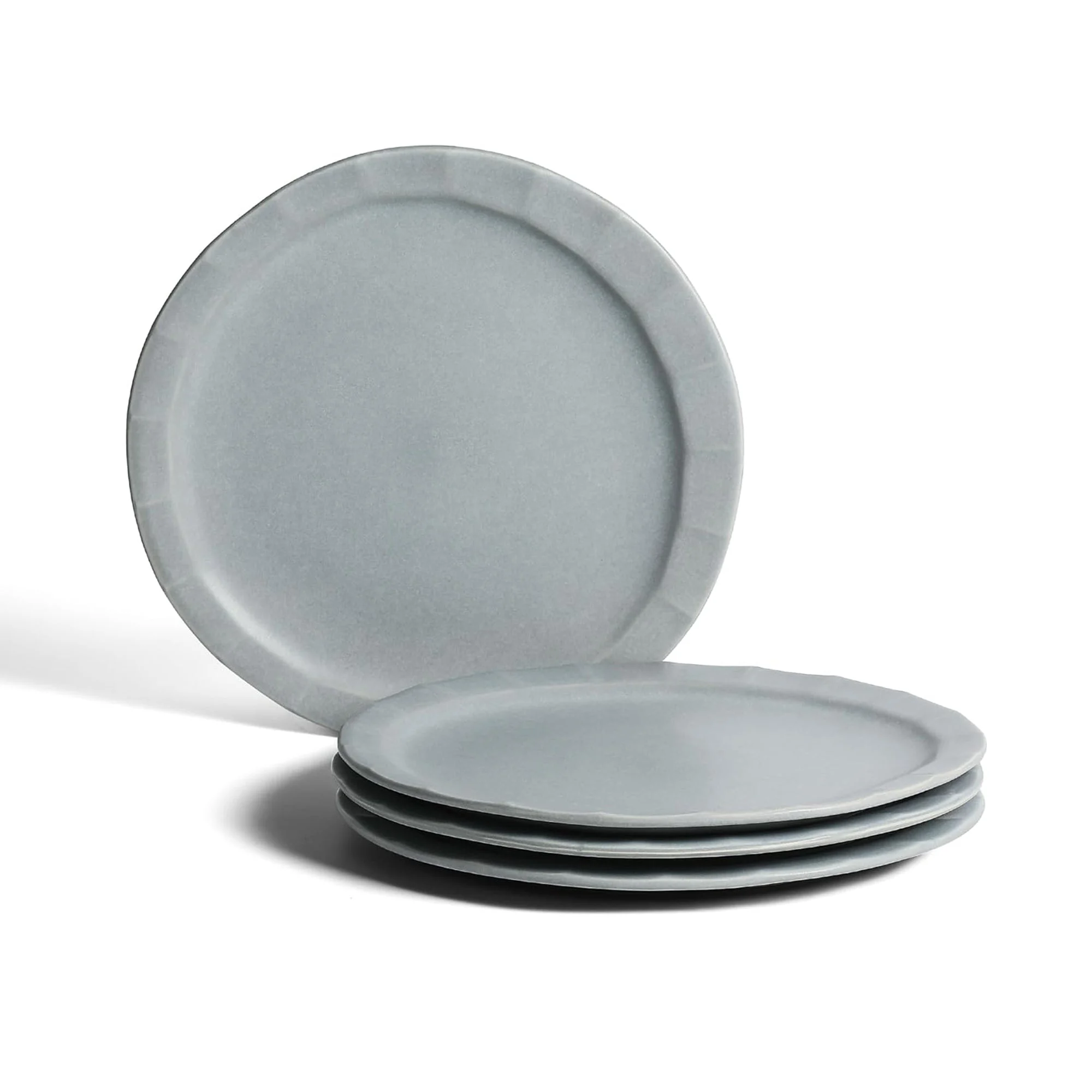 Stone Lain Oasis Stoneware 4 Piece Dinner Plate Set - Serving Dishes, Grey Blue