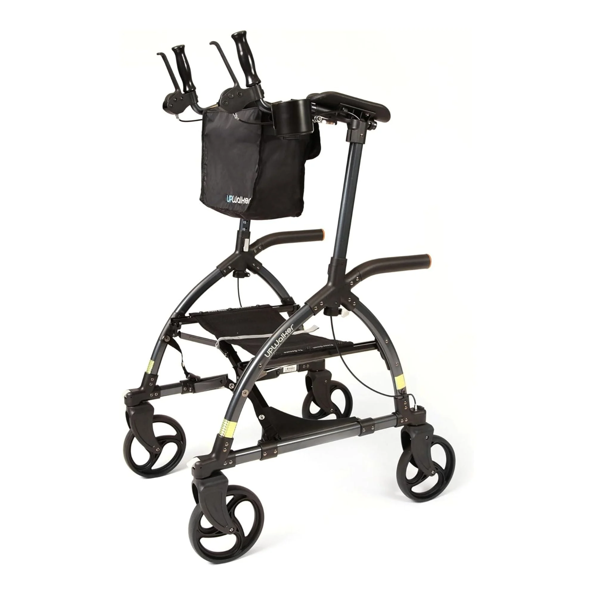 LifeWalker UPWalker Large Original Upright Rollator Walker w/ Seat for Seniors