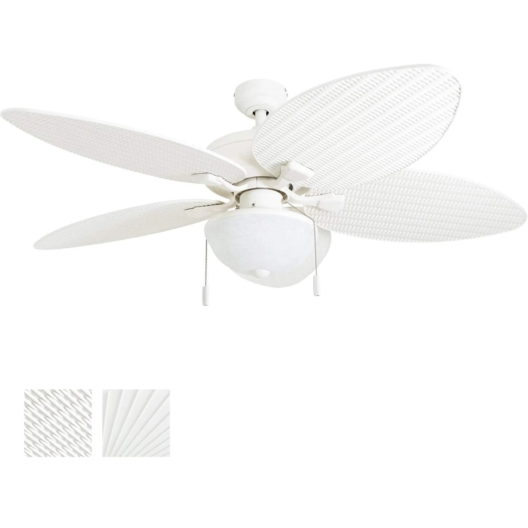 Honeywell Inland Breeze 52" Tropical Indoor Outdoor Ceiling Fan w/ Light, White