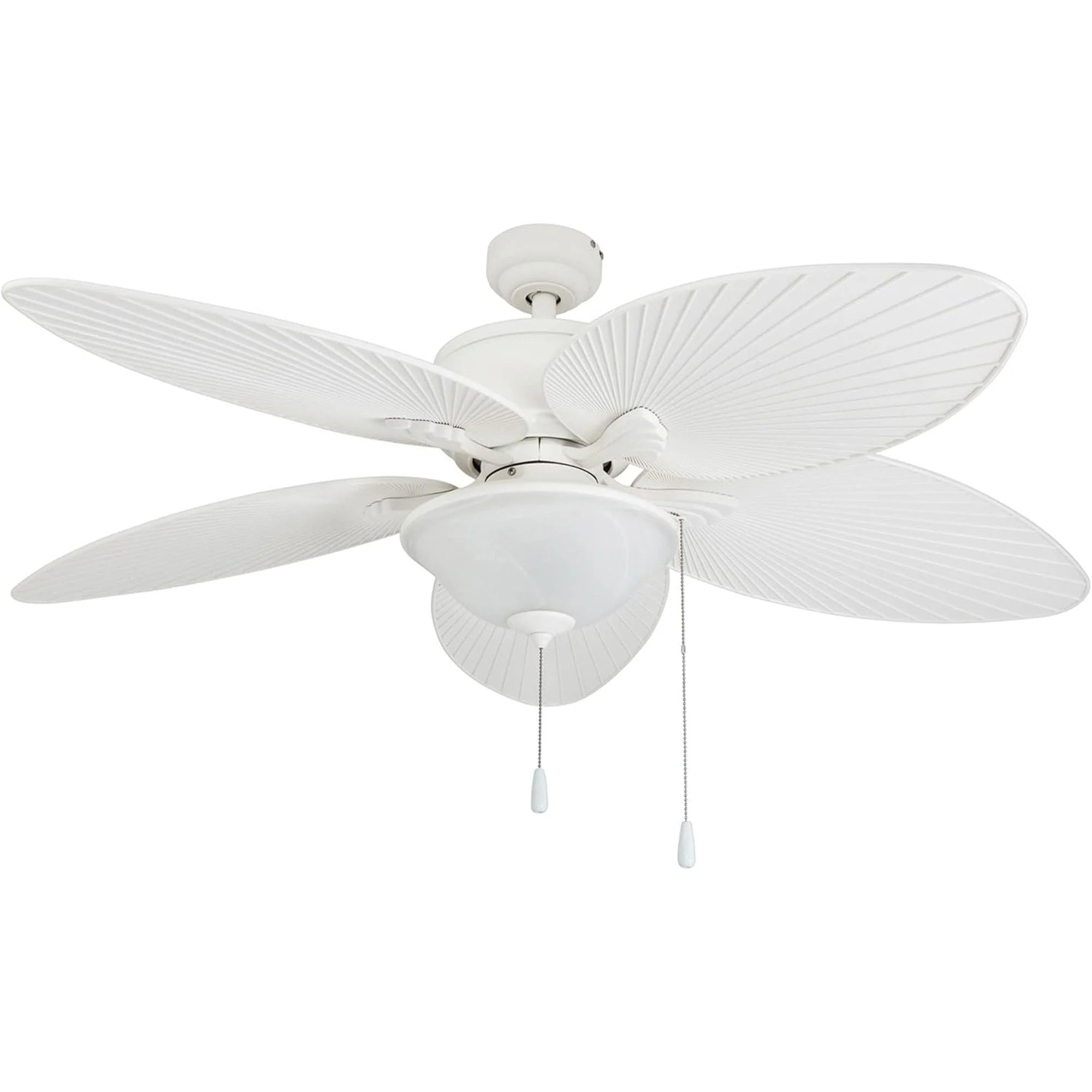 Prominence Home Solana 52" Tropical Ceiling Fan with Light and Pull Chain, White