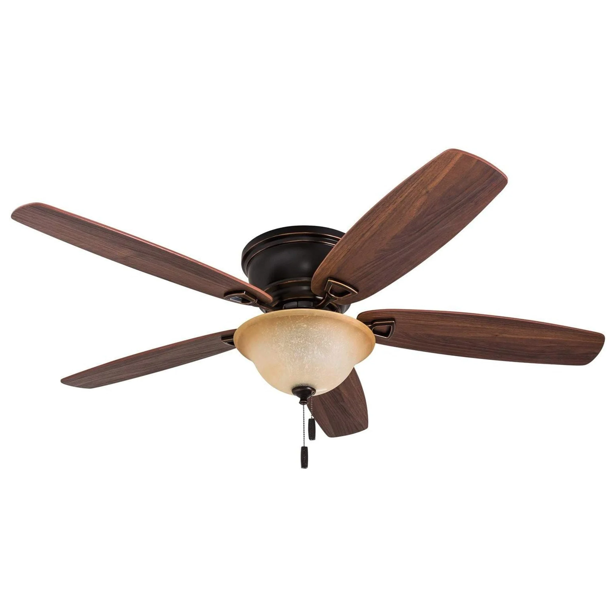 Honeywell Glen Alden 52" Indoor Ceiling Fan with Bowl Light, Pull Chain, Bronze