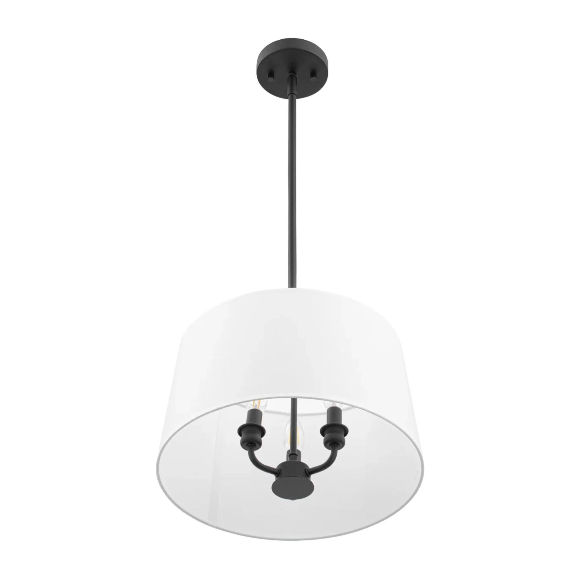 Prominence Home Billet 3 Light Semi Flush Convertible Pendant Light, Matte Black