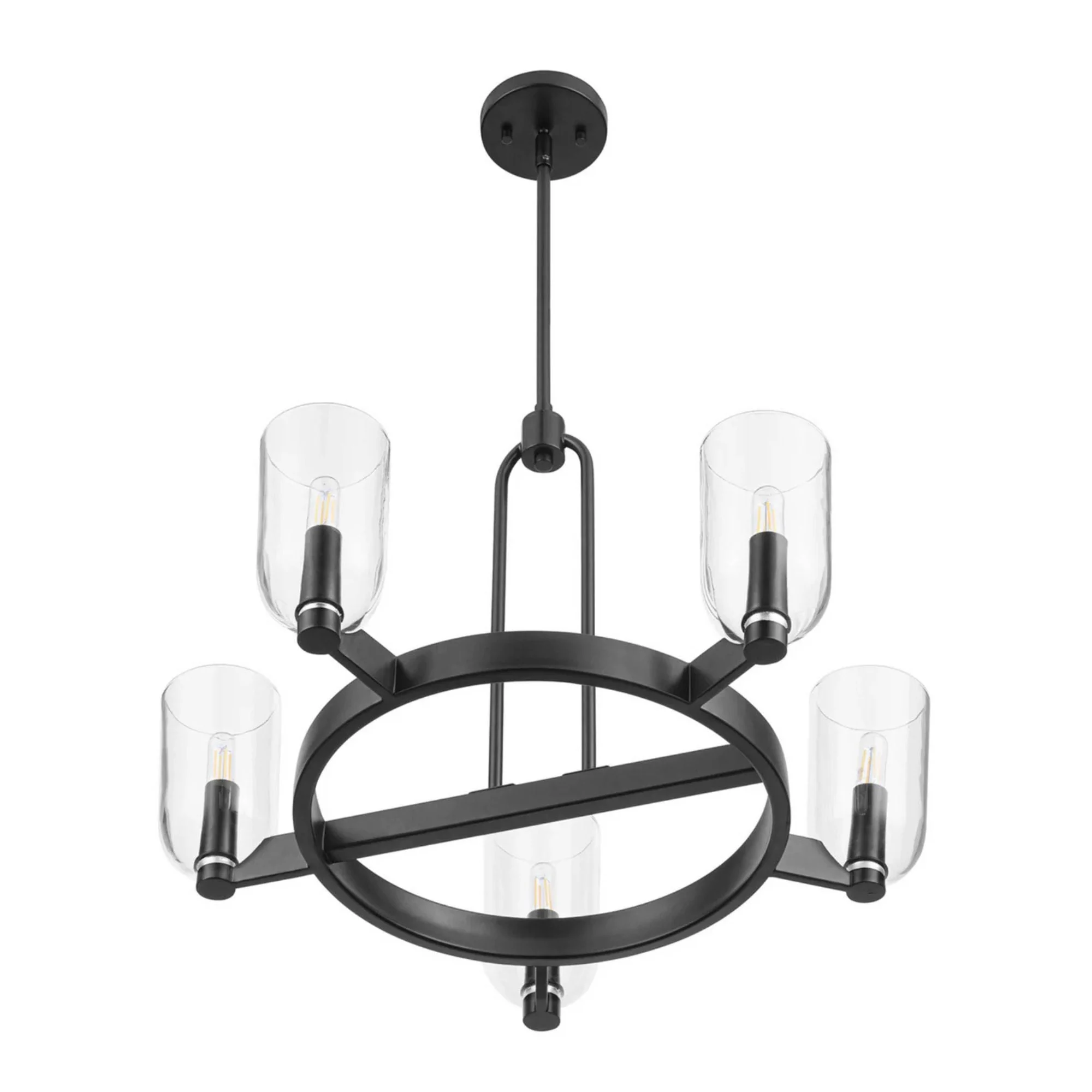 Prominence Home Hansley 5 Light Chandelier with Candelabra Base, Matte Black