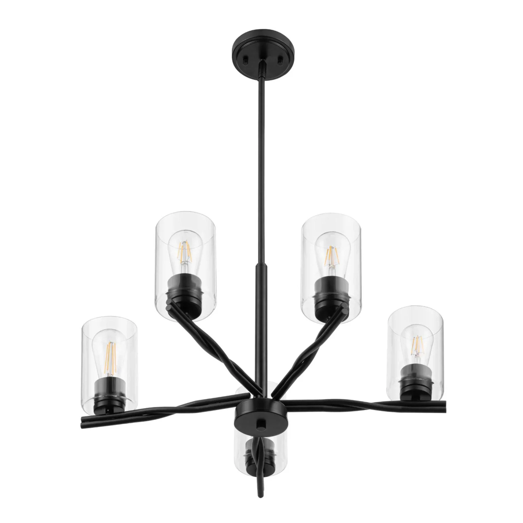Prominence Home Lantier 5-Light Chandelier with Clear Glass, Matte Black