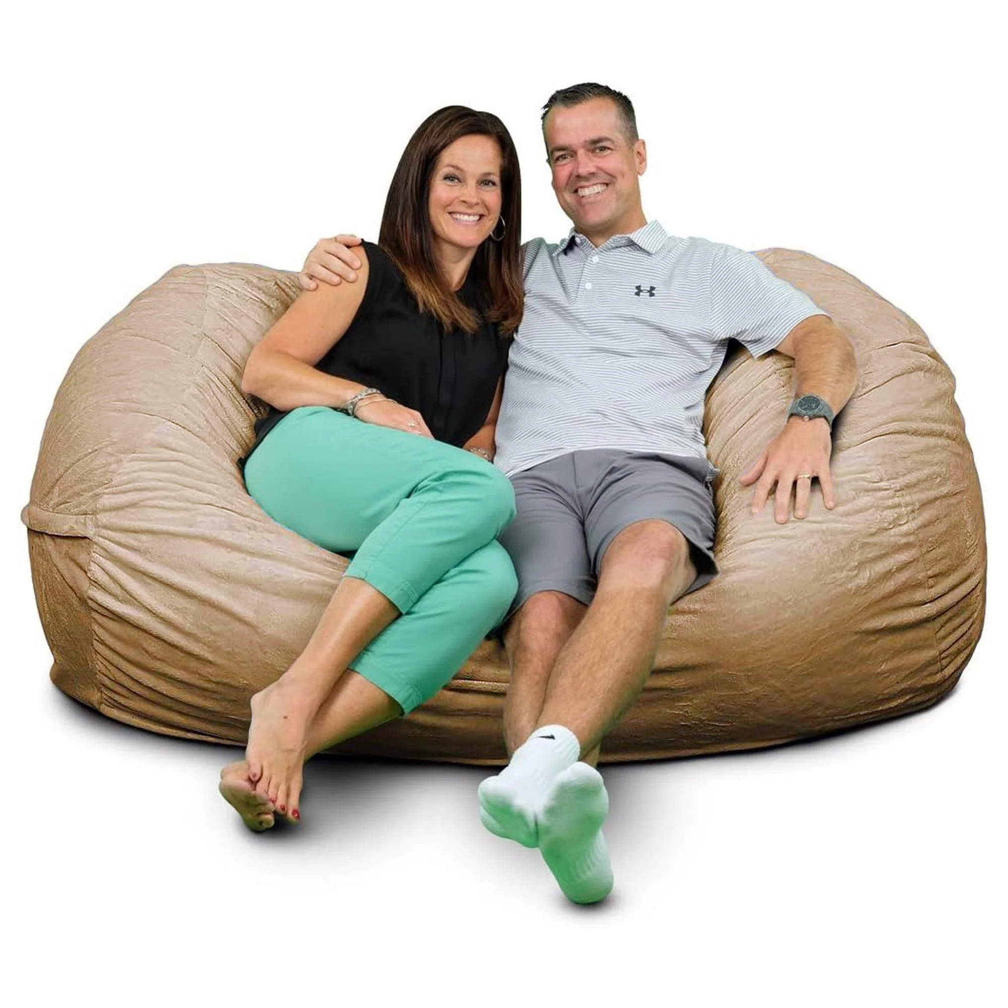 Ultimate Sack Lounger Bean Bag Chair Oversized Indoor Comfy Loveseat, Camel Fur