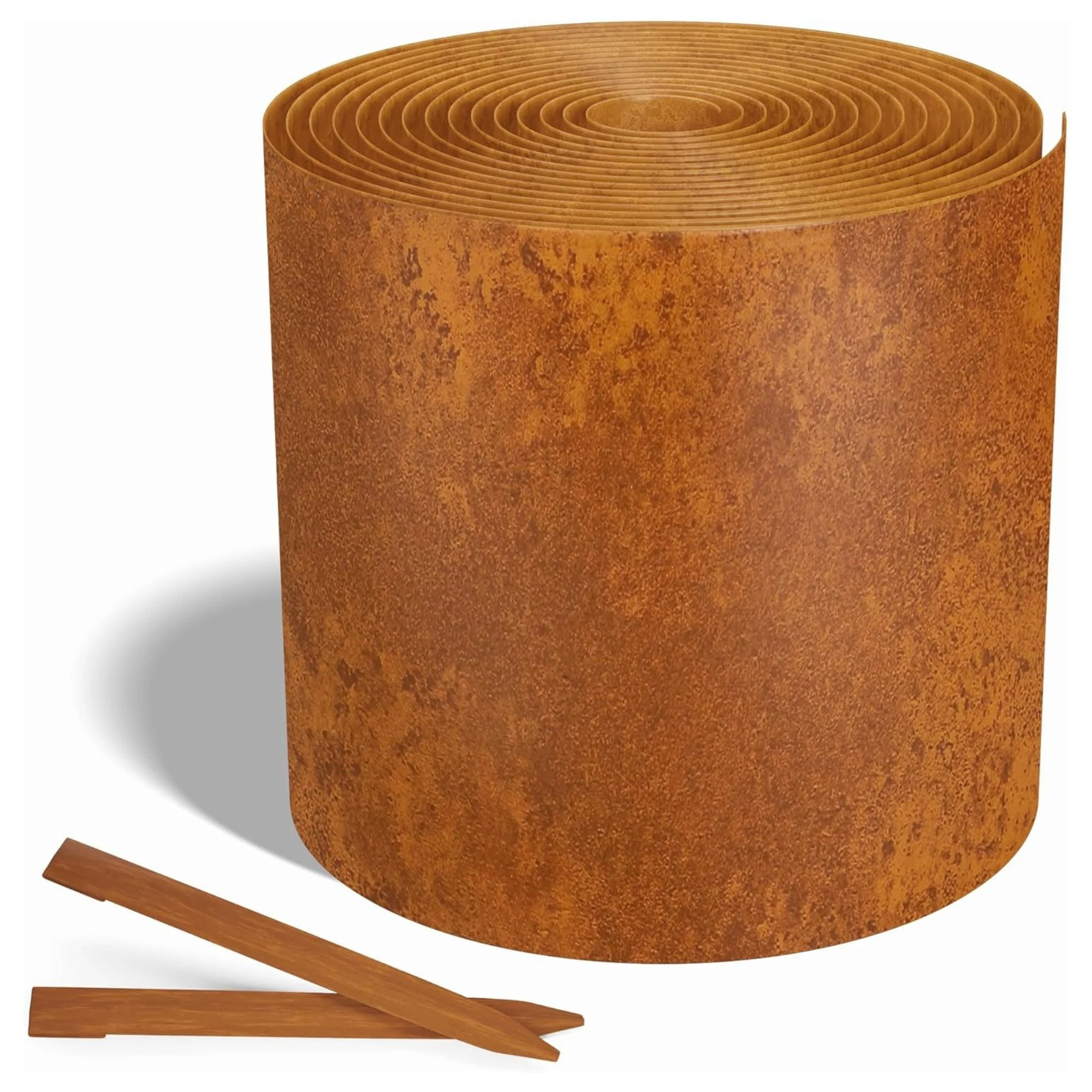 Worth Galvanized Steel Landscape Edging Roll with 16 Stakes, 8" x 50', Black