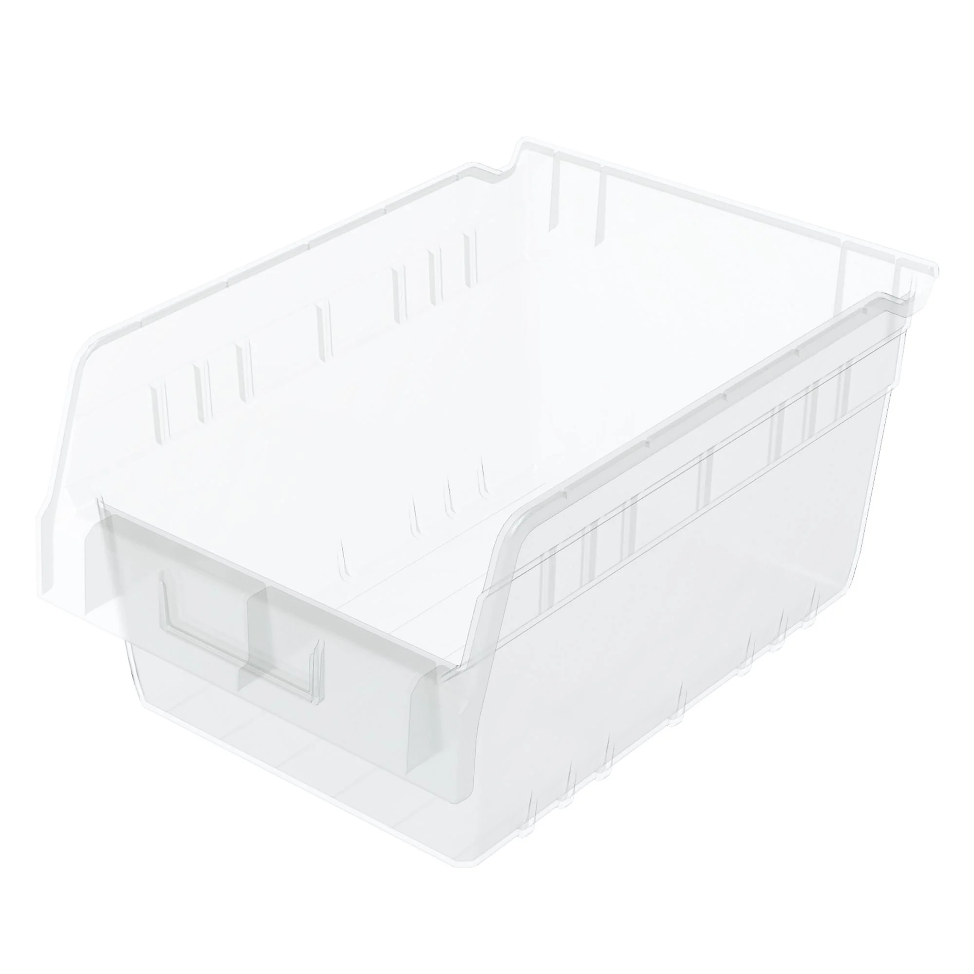 Akro-Mils 8 Pack ShelfMax Nesting Storage Bins, Space-Saving Organizers, Clear