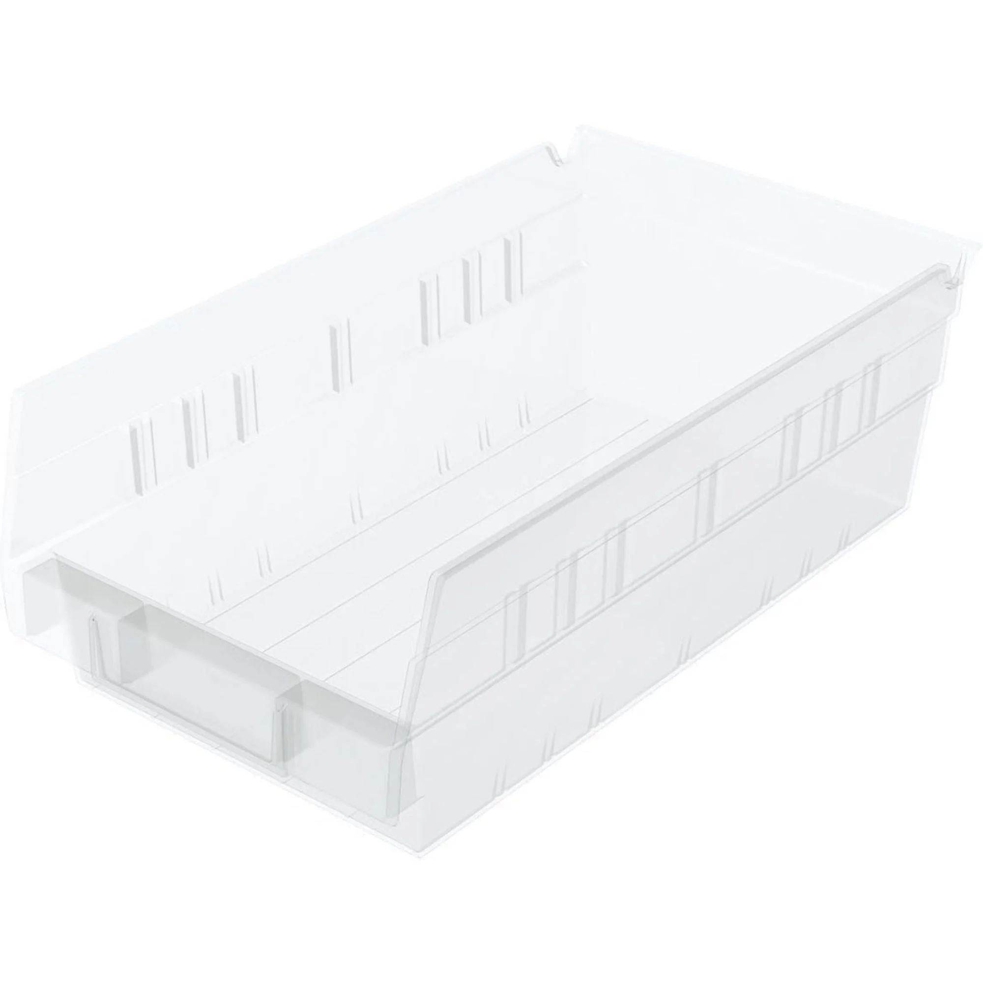 Akro-Mils 12 Pack Plastic Storage Shelf Bins, Space-Saving Organizers, Clear