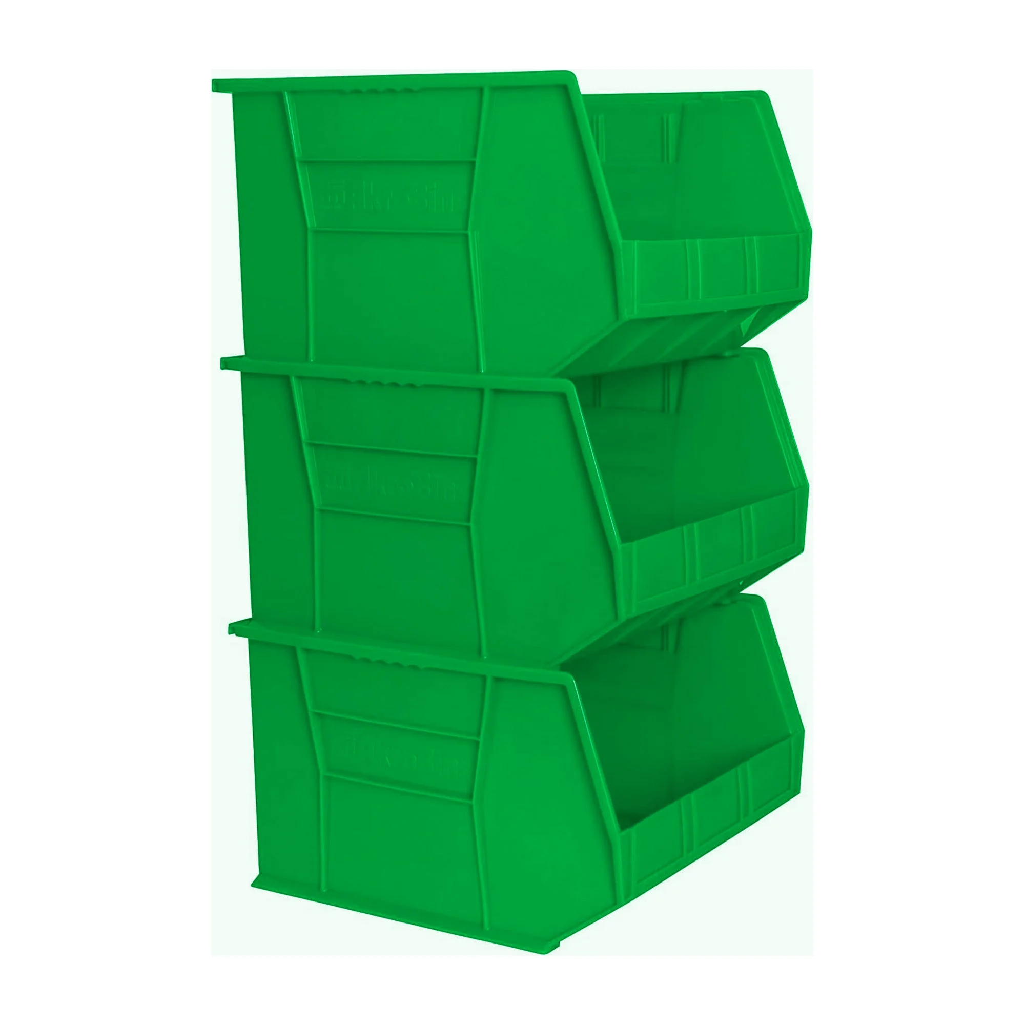 Akro-Mils 3 Pack AkroBins Plastic Storage Bins, Space-Saving Organizers, Green