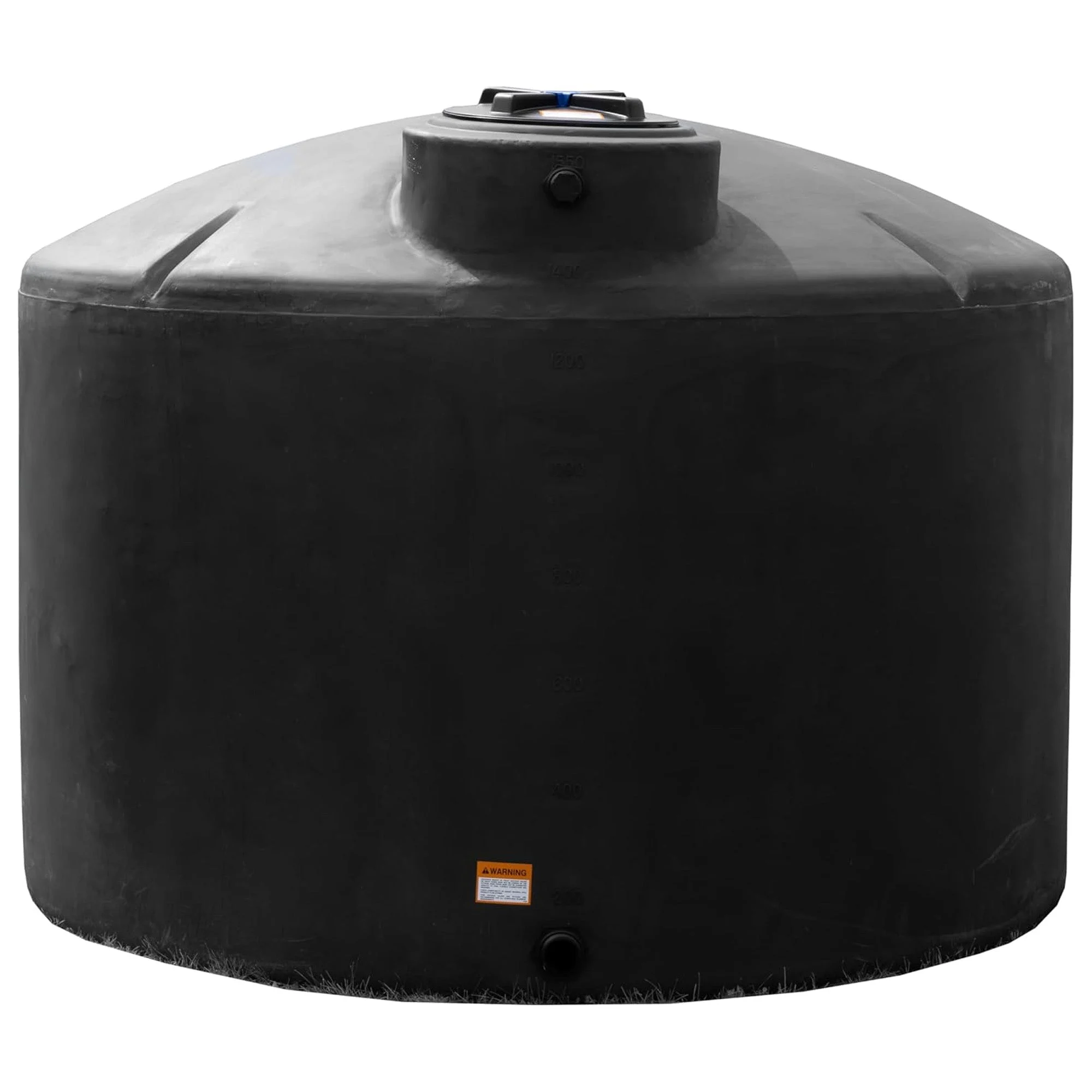 Norwesco Water Tank with 16" Lid, Outdoor Storage Container, 1550 Gallon, Black