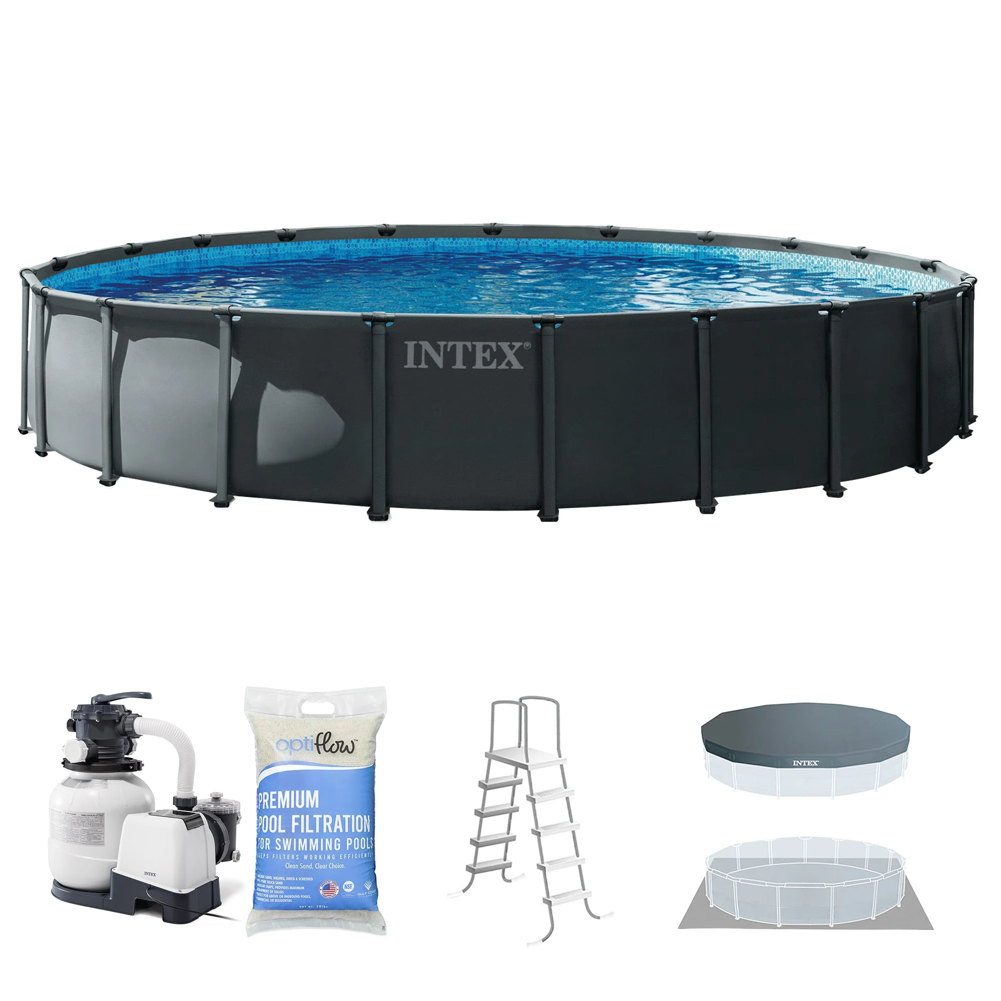 Intex Ultra XTR Frame 22'x48" Above Ground Pool and OptiFlow Premium Filter Sand