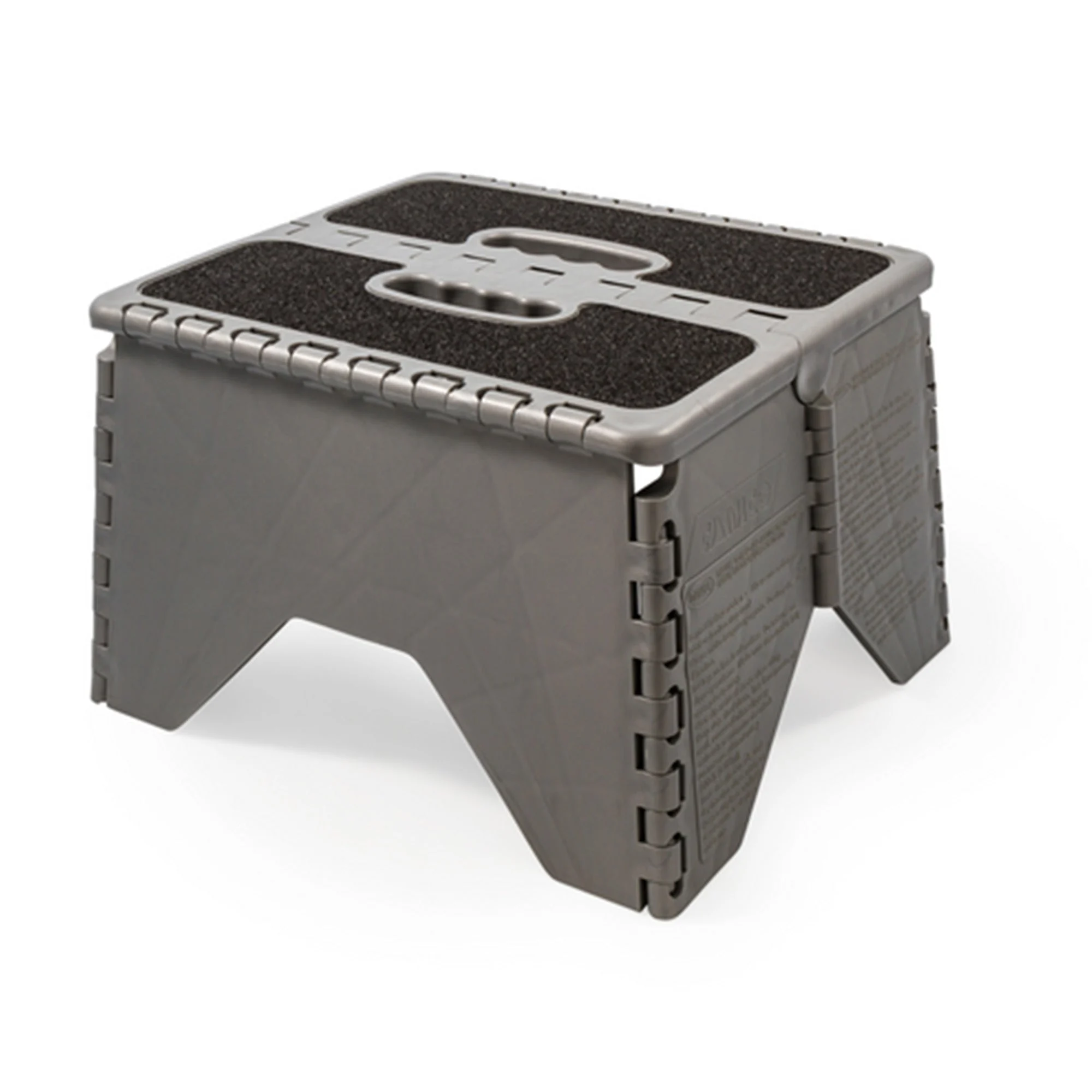 Camco 9" Folding Step Stool with Non-Skid Feet, Folds Flat for Storage, Silver