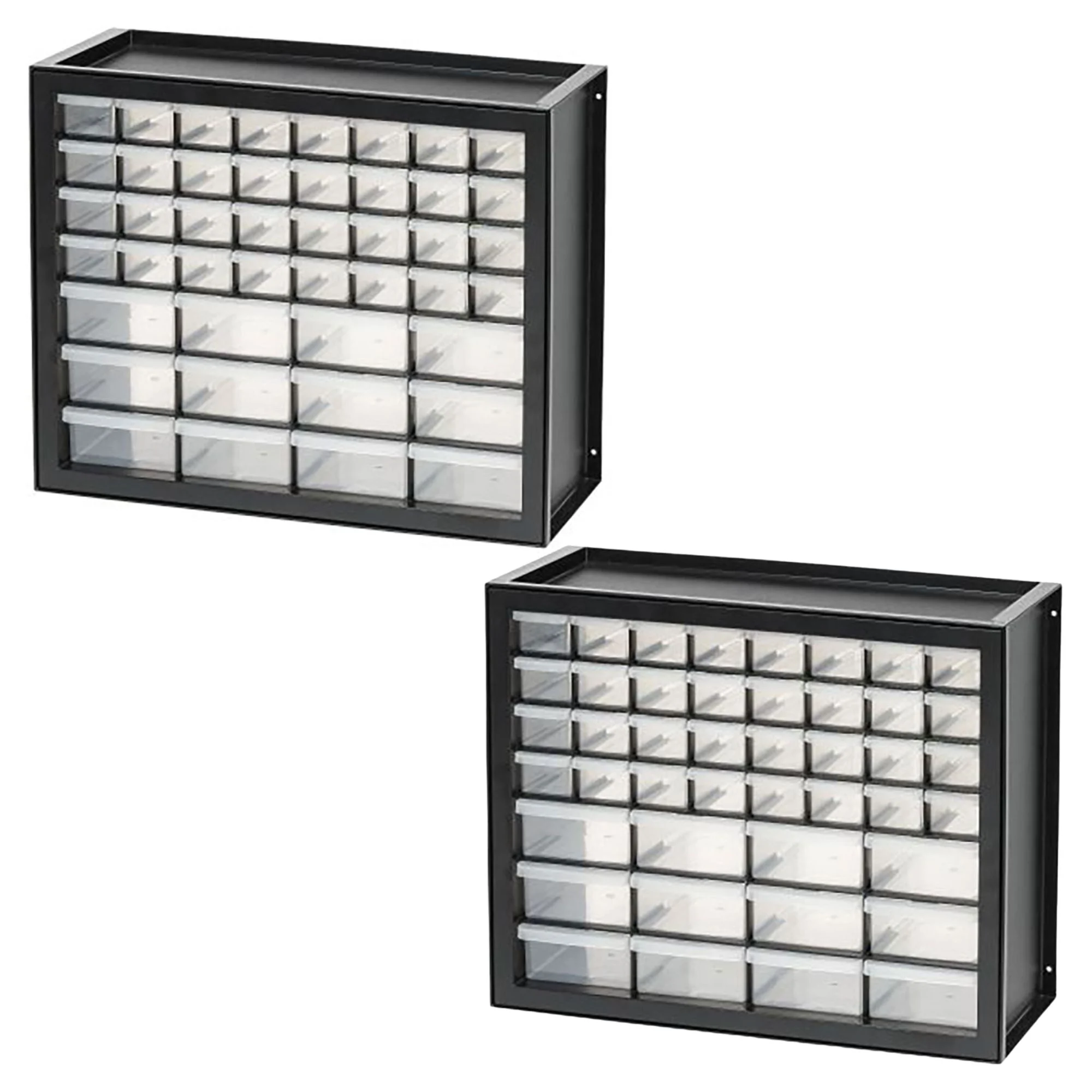 IRIS USA 2 Pack Screw Tool Organizer Small Parts Cabinet, 44-Drawers, Black