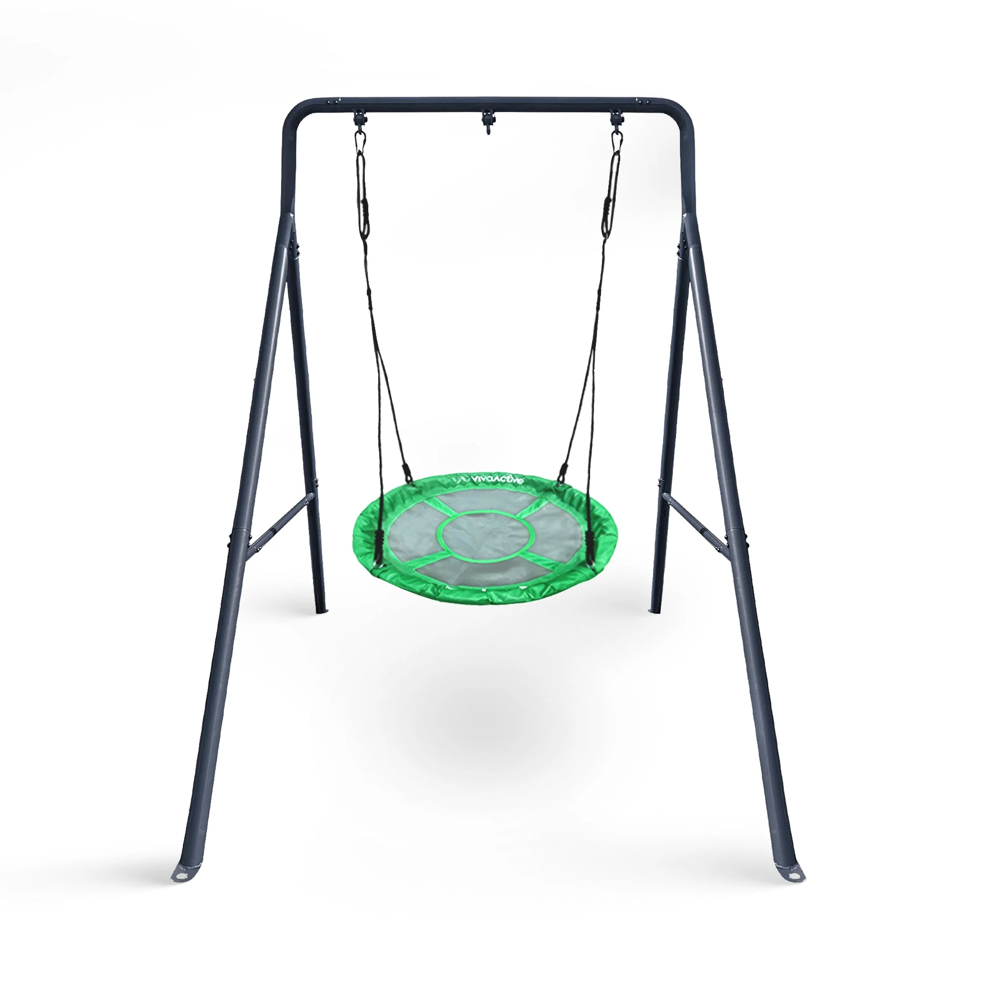 gobaplay Single Swing Set Playground Equipment with FlyMax 40" Round Saucer