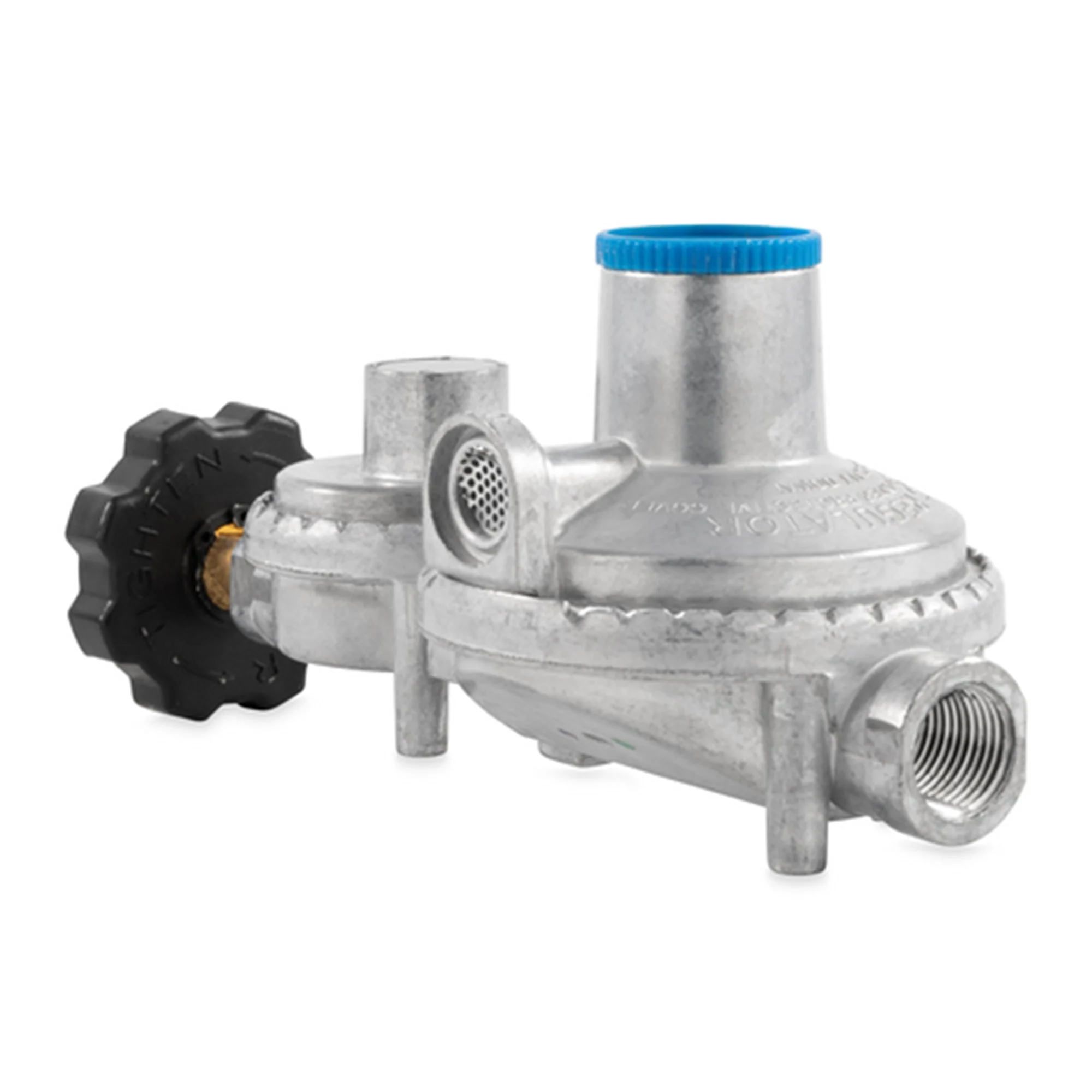 Camco RV Propane Regulator 2 Stage Horizontal Mount with POL Valve, 160000 BTU