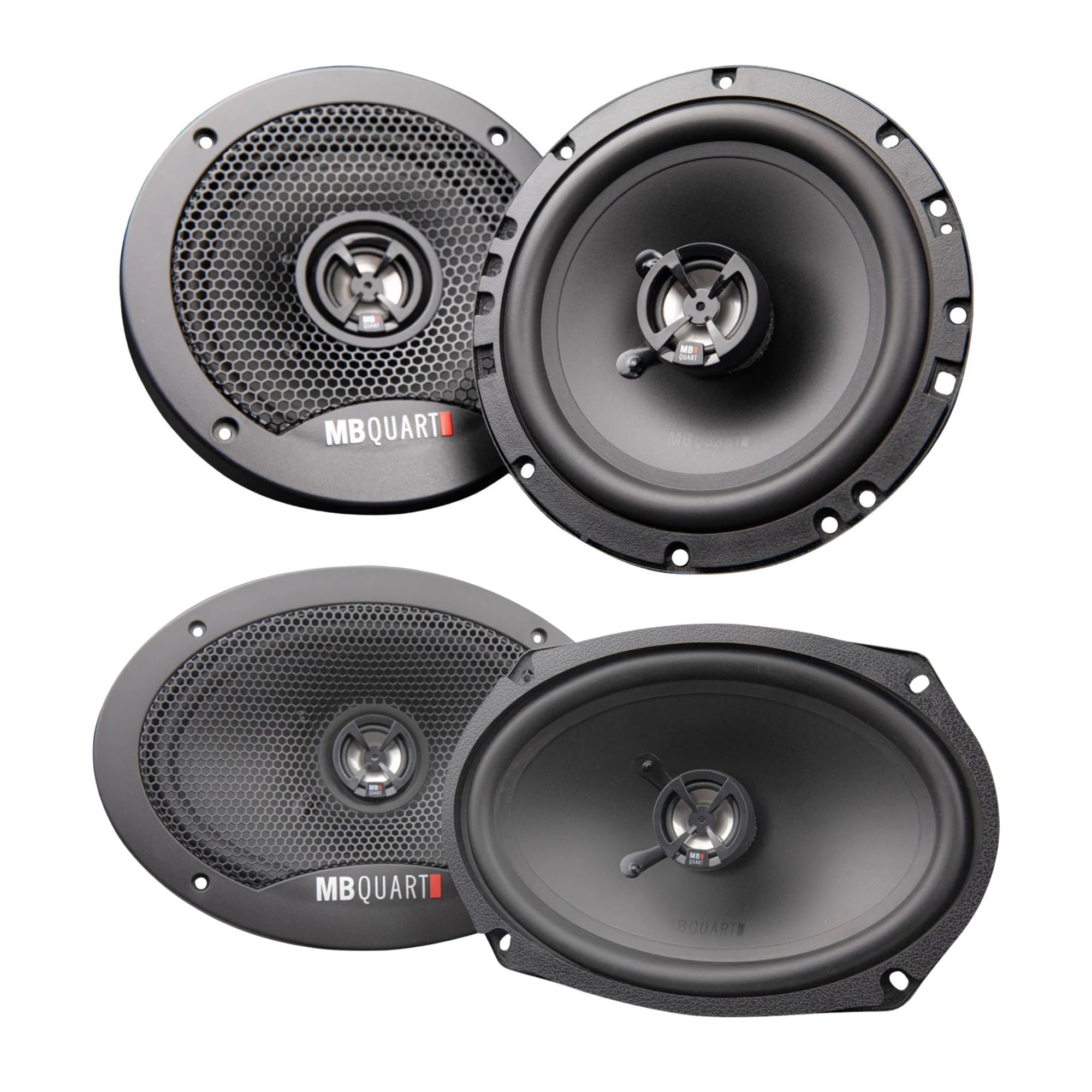 MB Quart 6x9" 2 Way Speakers and Discus 6.5" 3 Way Car Audio Coaxial Speaker Set