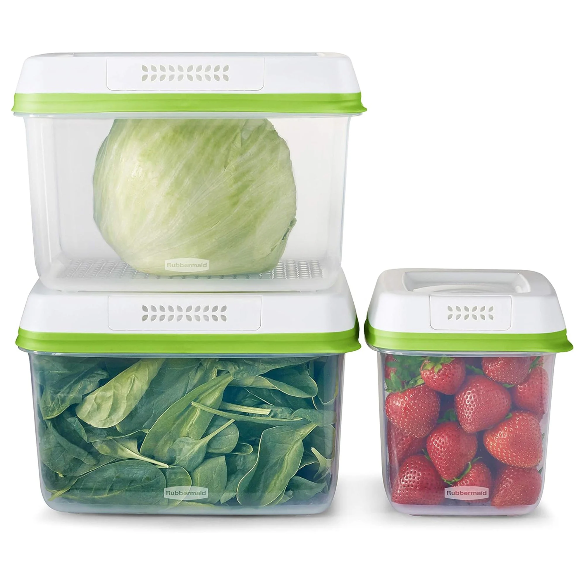 Rubbermaid FreshWorks Clear Food Storage Containers, Medium & Large, 6 Piece Set