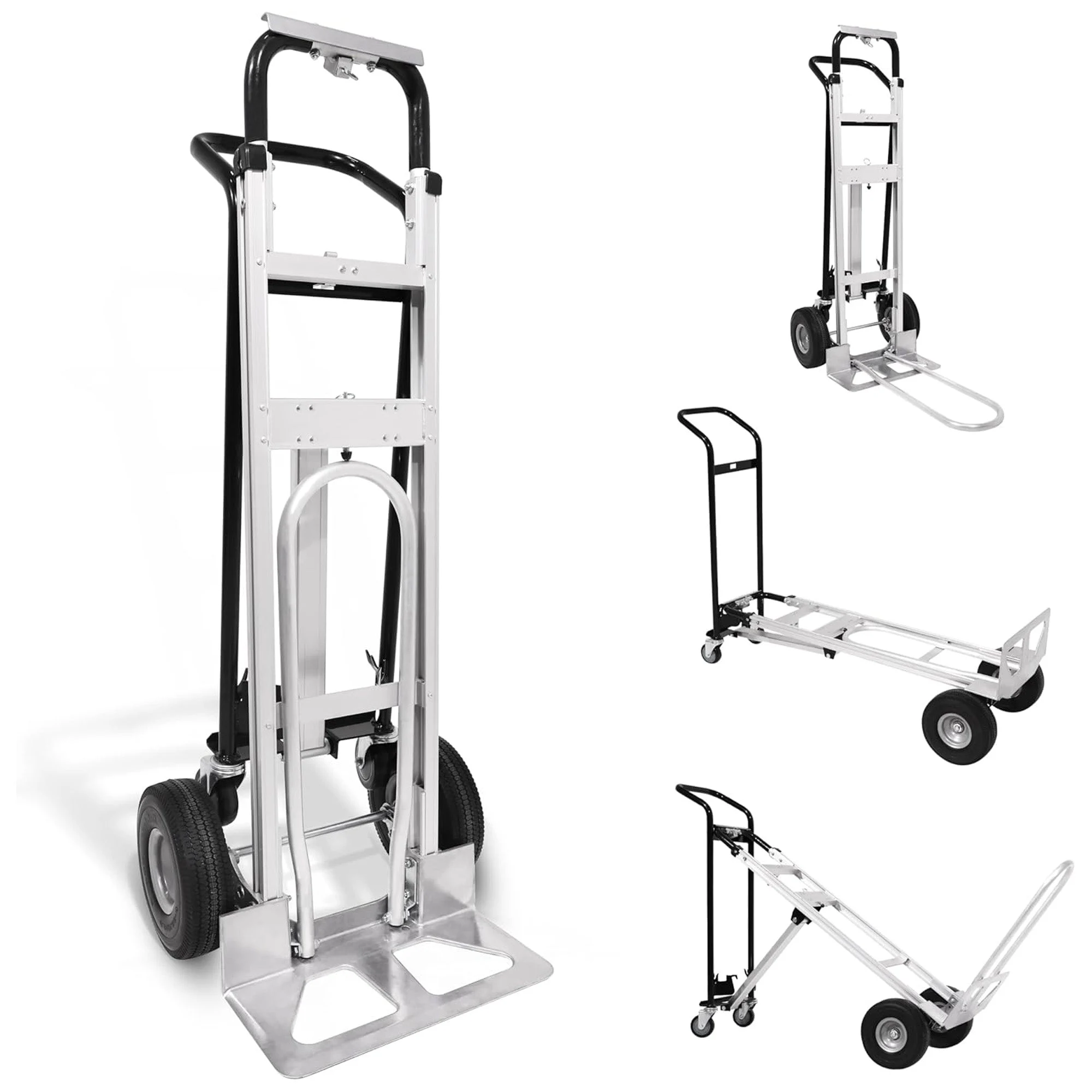 Olympia Tools 3-in-1 Aluminum Convertible Hand Truck, 4-Wheel Platform Cart