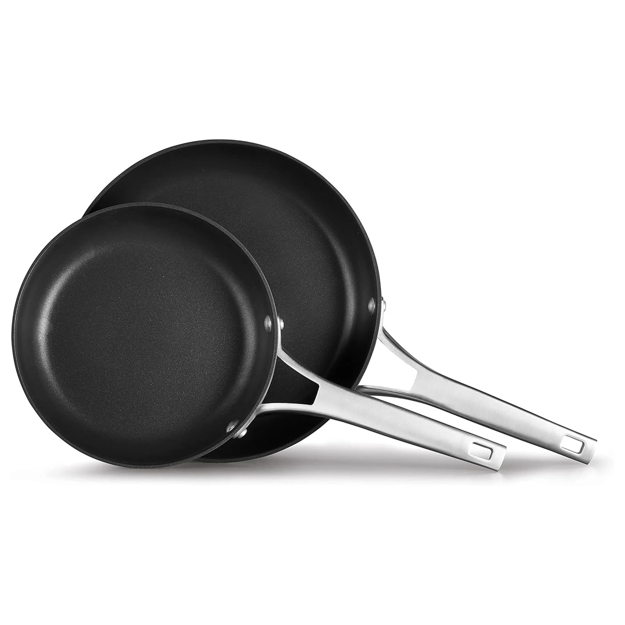 Calphalon Nonstick Frying Pan Cooking Set with Stay Cool Handle, 2 Pack, Black