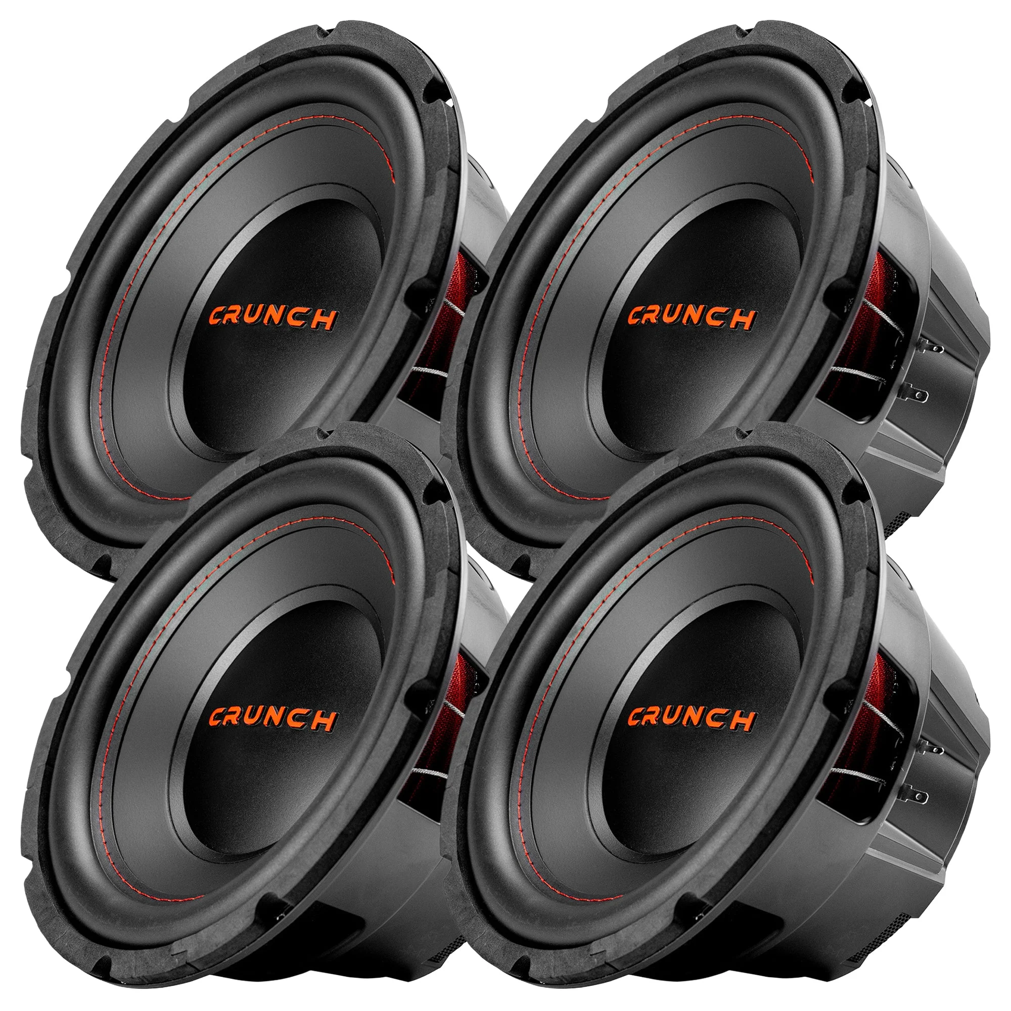 Crunch 4 Pack CRW10D4 10" 400W MAX 4 Ohm Dual Voice Coil Car Subwoofer Speaker