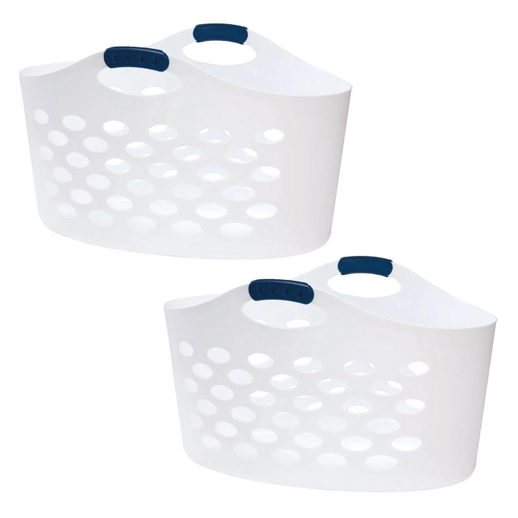 Rubbermaid 2 Pack 1.5 Capacity Flex N Carry Portable Flexible Laundry Basket