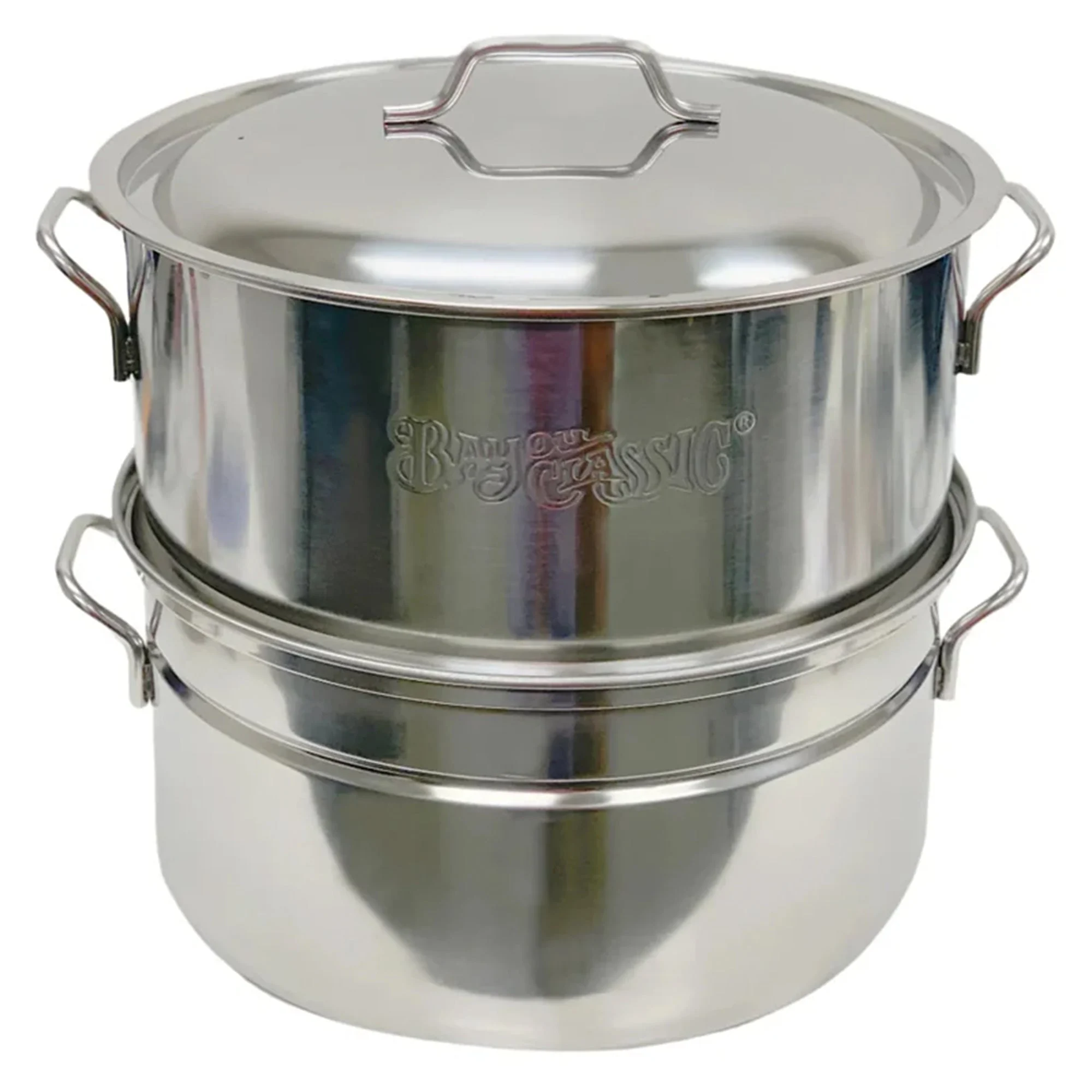 Bayou Classic Stainless Oyster Steamer, Large Seafood Vegetable Steaming Pot Lid