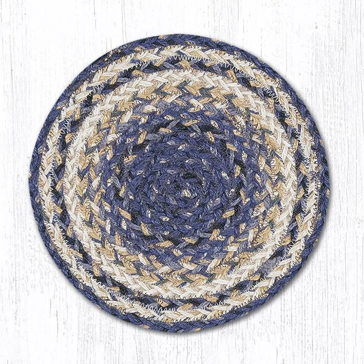 Earth Rugs MS-9-97 Deep Blue Round Swatch 10``x10``