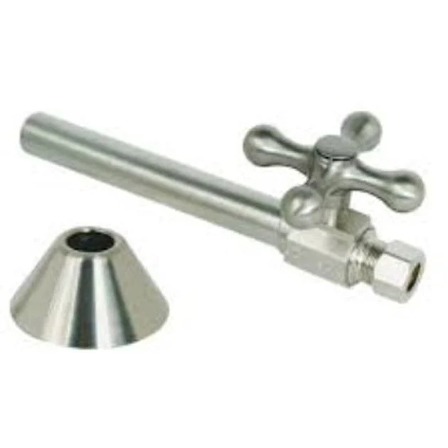 Straight Stop Valve 1/2 x 3/8 Inch Lead Free Quarter Turn Sweat x Compression