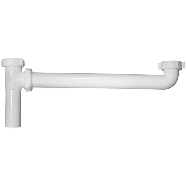 Continuous Waste 1-1/2x21" Direct Connect End Outlet PVC Plastic White