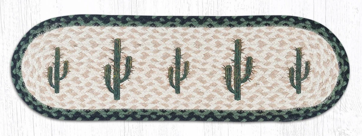 Earth Rugs Farmhouse Oval Stair Tread – Saguaro Southwestern Design 27"x8.25"