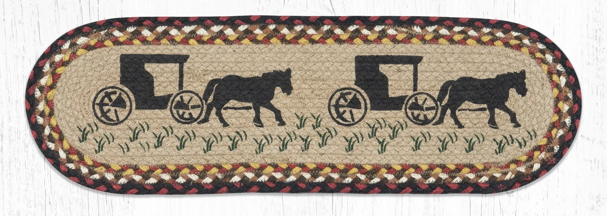 Earth Rugs ST-OP-319 Amish Buggy Oval Stair Tread 27"x8.25" (Set of 13)