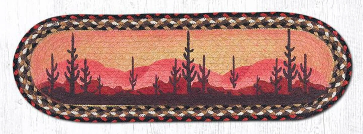 Earth Rugs Rustic Desert Sunset Oval Stair Tread – Southwestern & Farmhouse Decor 27"x8.25"